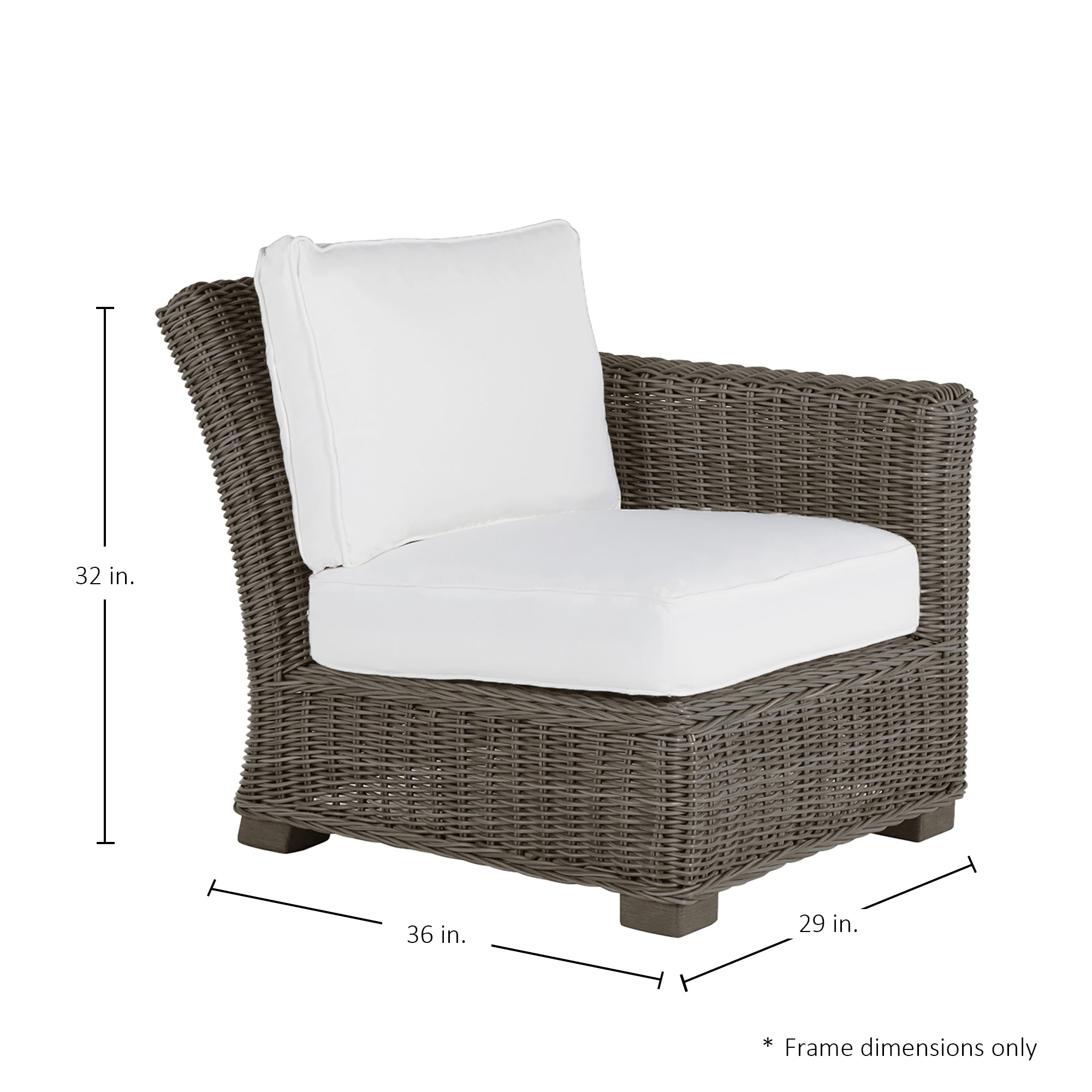 Rustic Resin Wicker Outdoor RAF Sectional Sofa