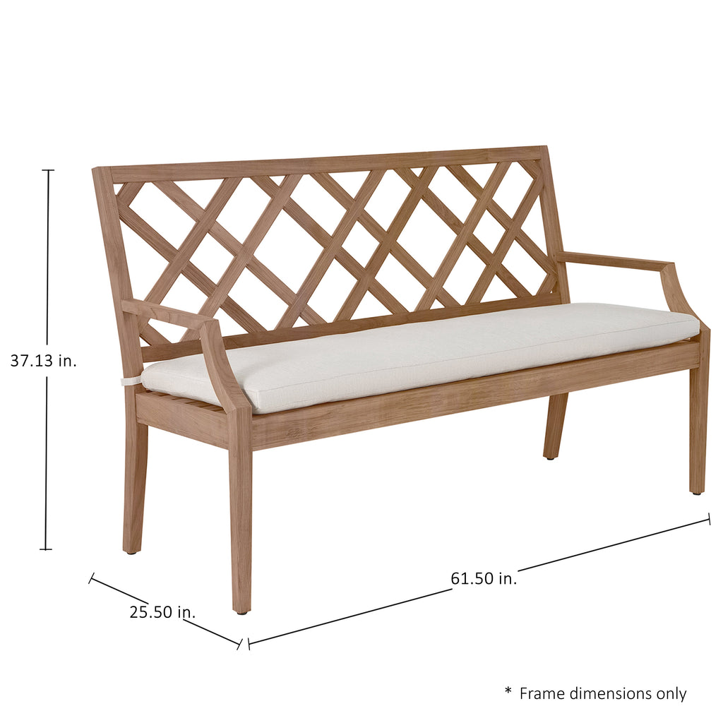 Haley Teak Outdoor Latticework Bench