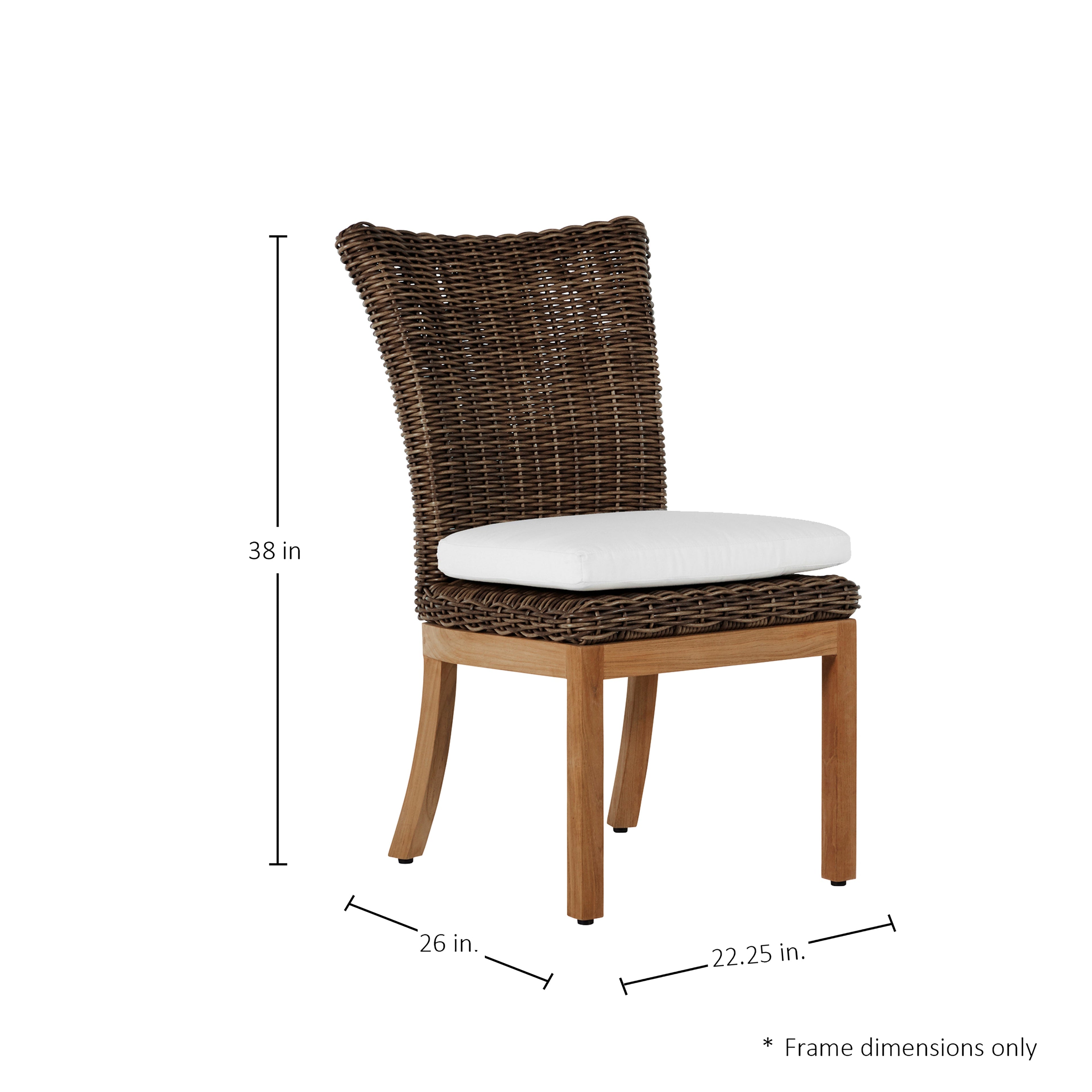 Montauk Resin Wicker Teak Outdoor Side Chair