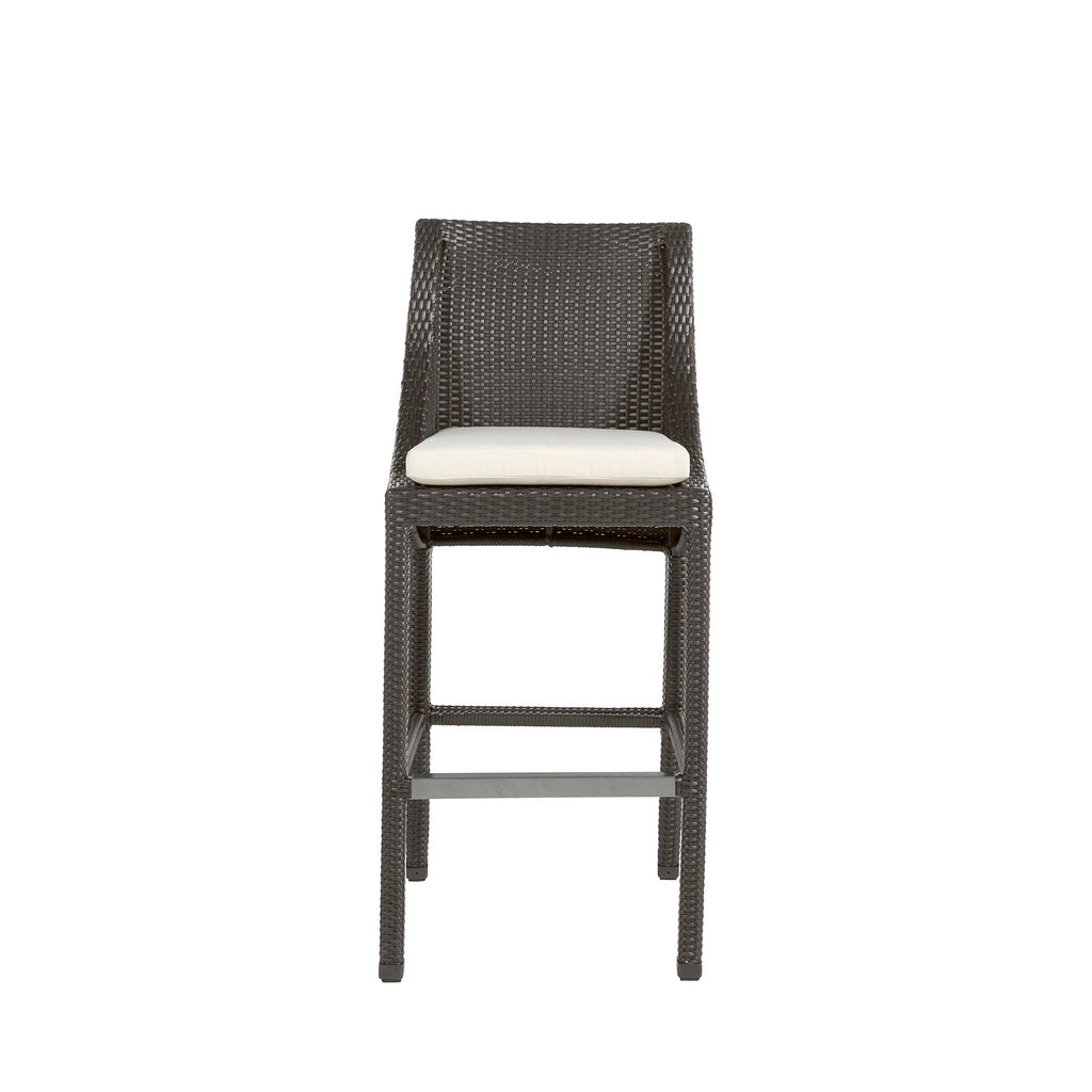 Athena Woven Resin Wicker Outdoor Bar Stool