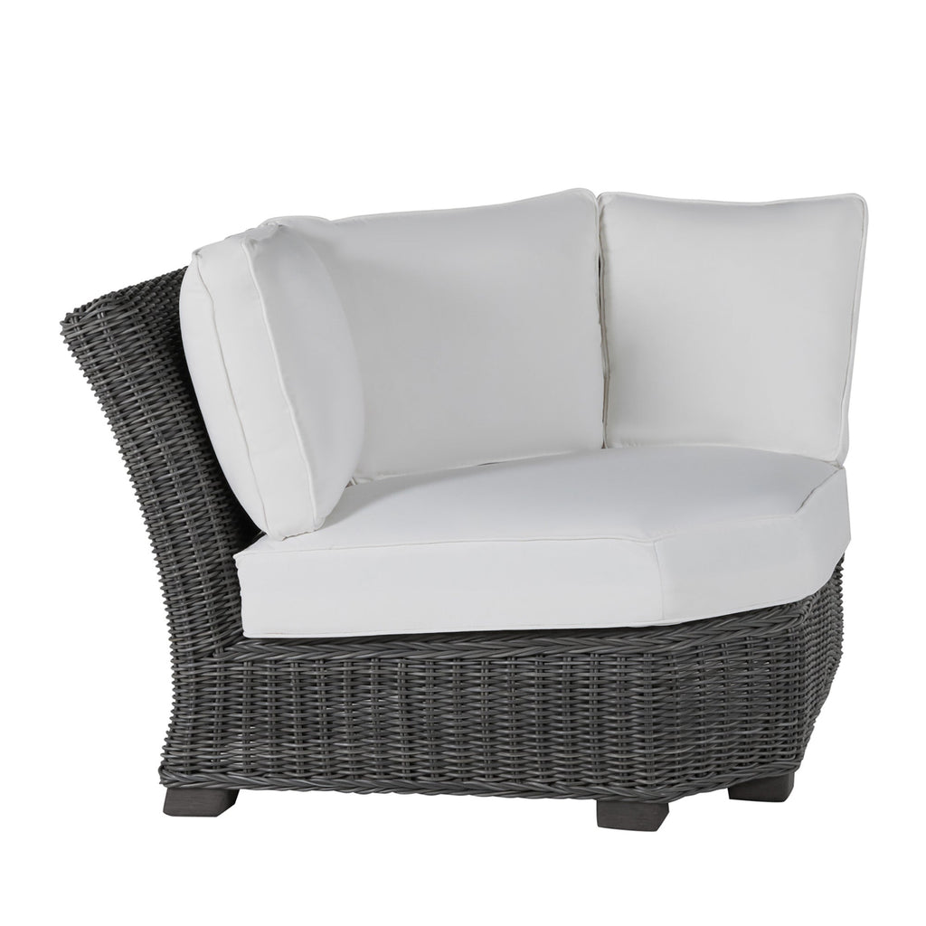Rustic Resin Wicker Outdoor Corner Sectional Sofa