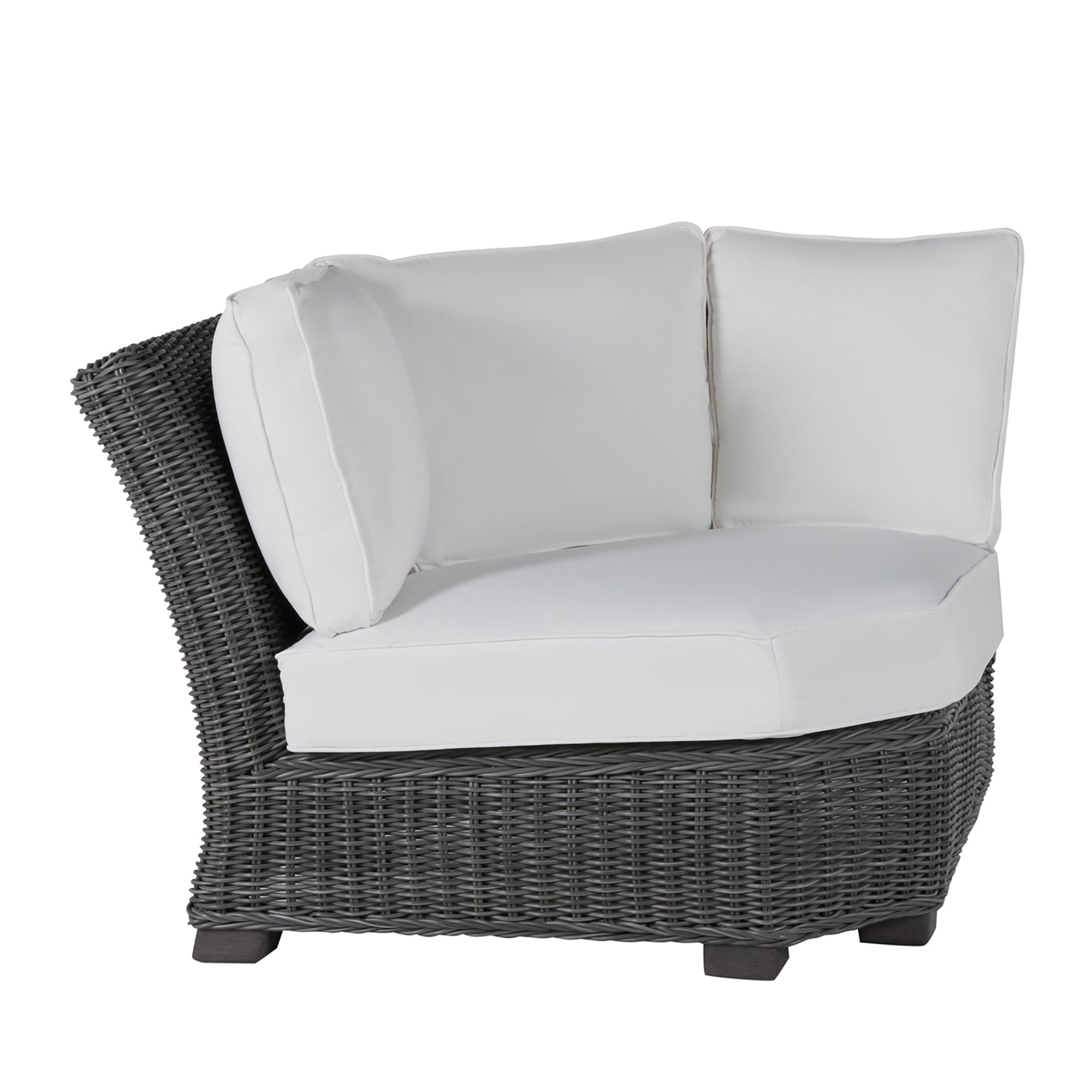 Rustic Resin Wicker Outdoor Corner Sectional Sofa