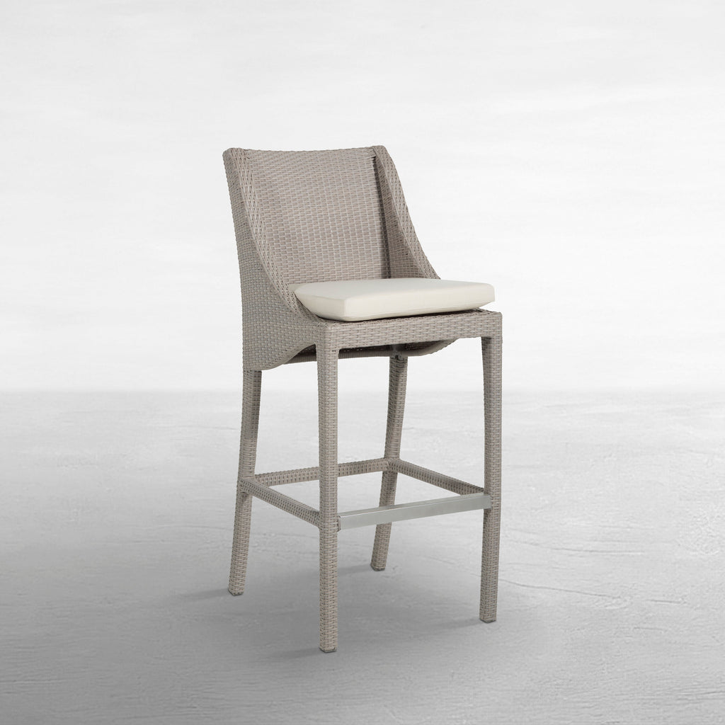 Athena Woven Resin Wicker Outdoor Bar Stool