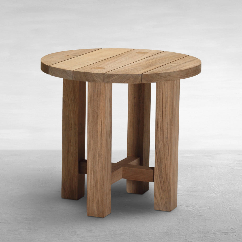 Croquet Teak 24.25" Round Outdoor End Table