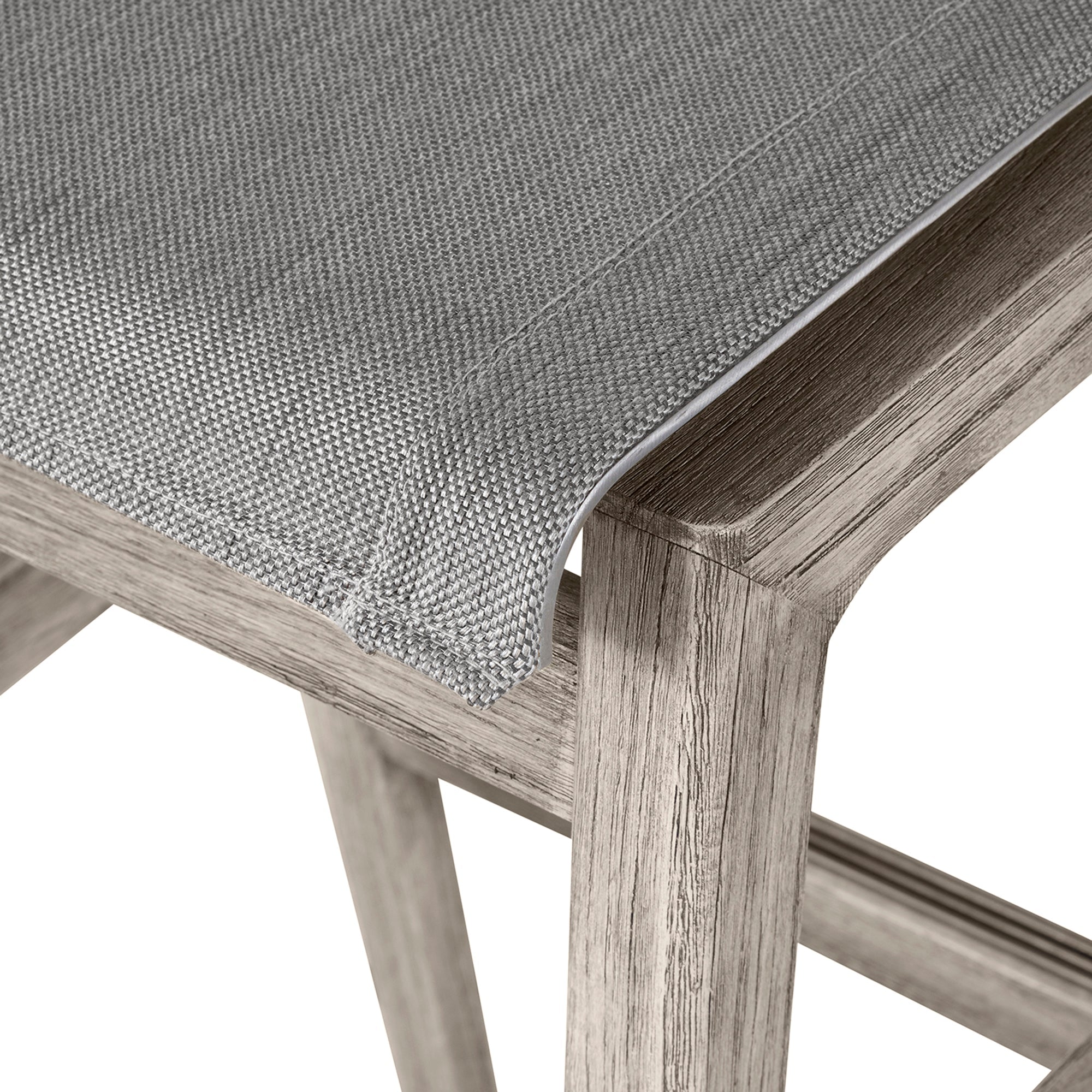 Coast Teak Sling Outdoor Backless Bar Stool
