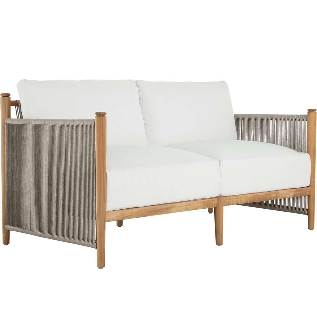 Pacifica Teak Rope Brass Outdoor Loveseat