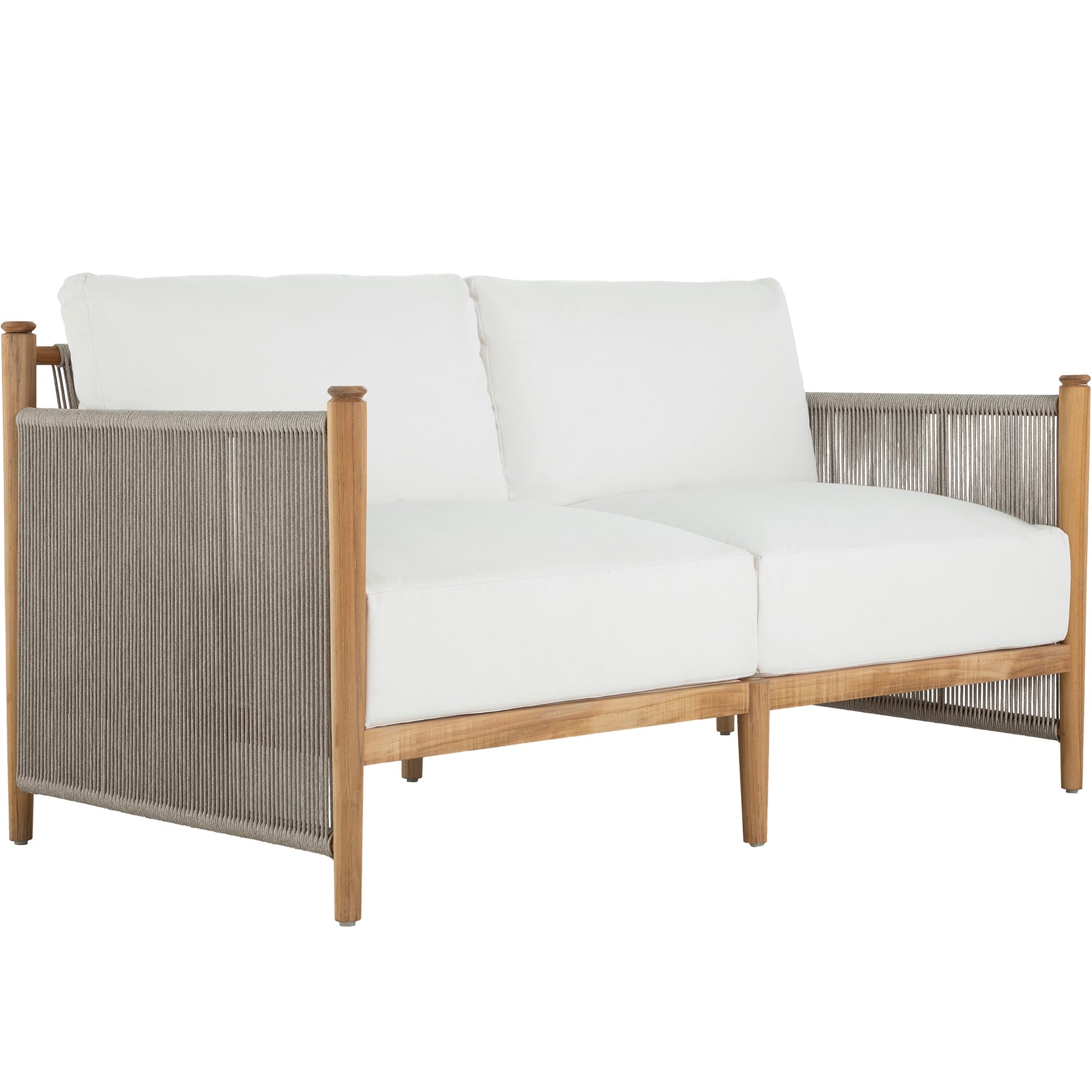 Pacifica Teak Rope Brass Outdoor Loveseat