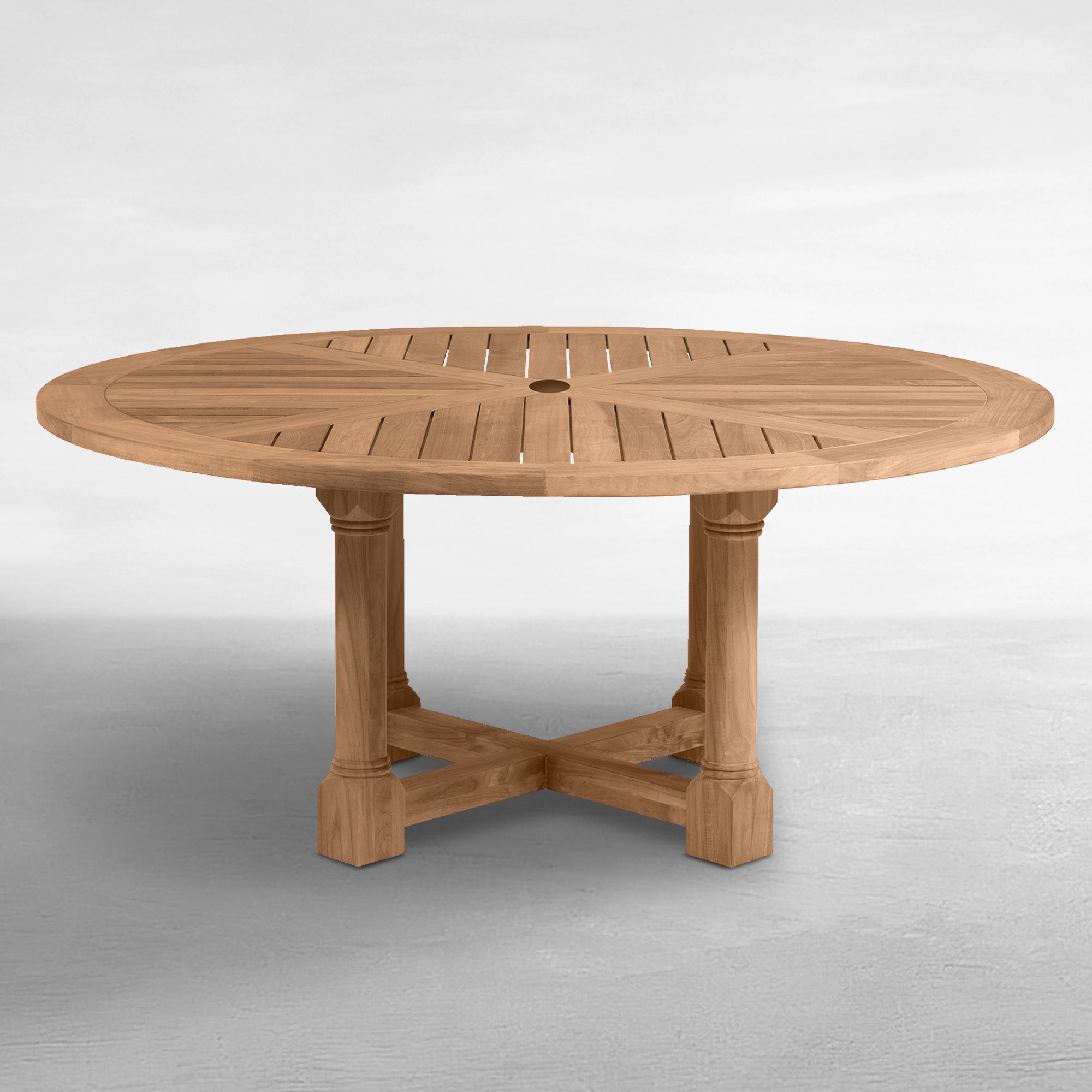Lakeshore Teak Round Outdoor Pedestal Dining Table