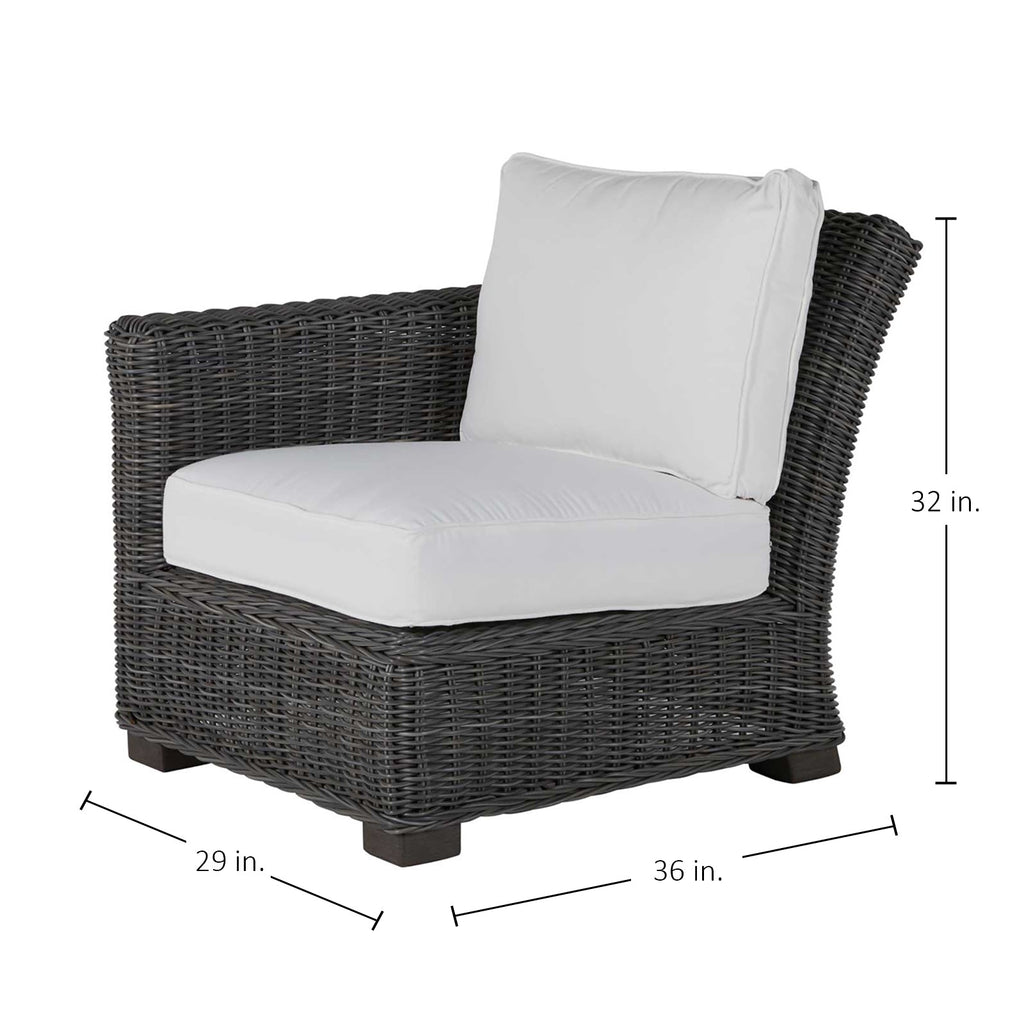 Rustic Resin Wicker Outdoor LAF Sectional Sofa