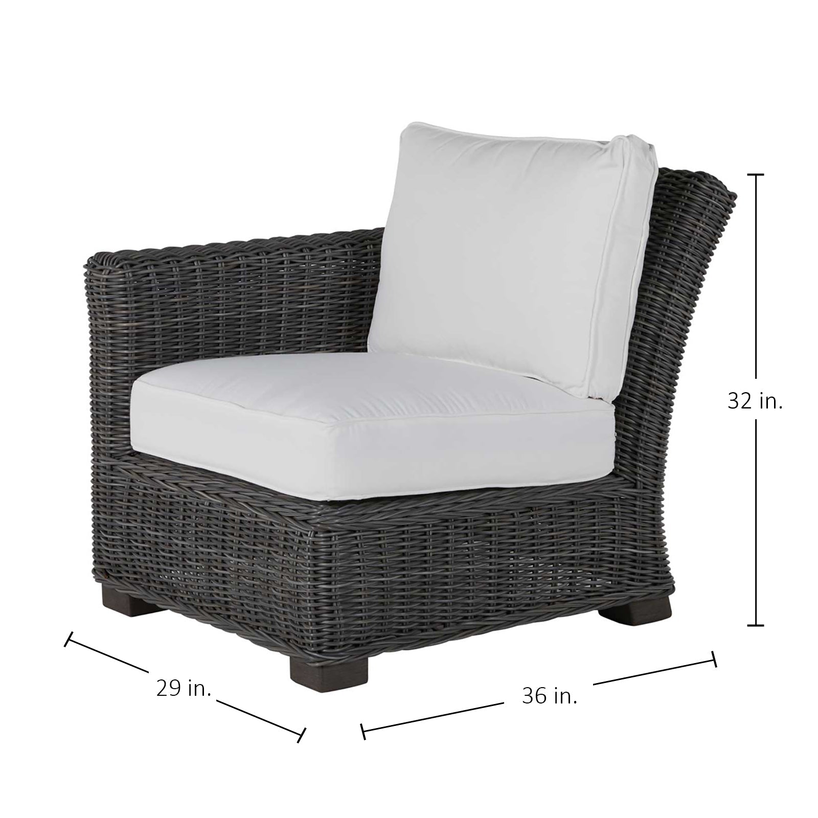 Rustic Resin Wicker Outdoor LAF Sectional Sofa