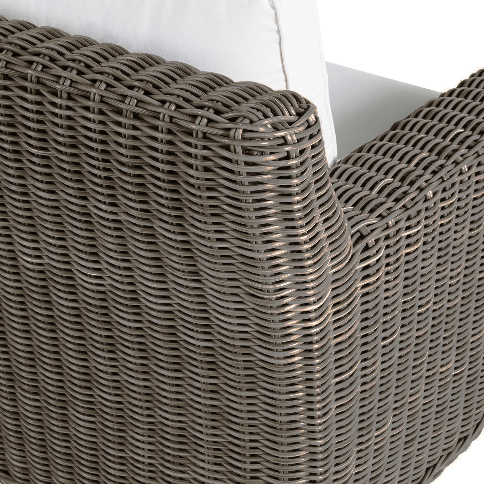 Rustic Resin Wicker Outdoor RAF Sectional Sofa