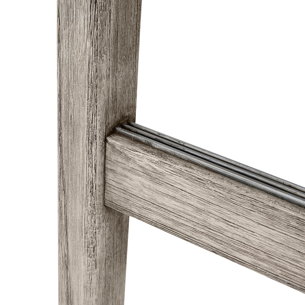 Coast Teak Sling Outdoor Backless Bar Stool