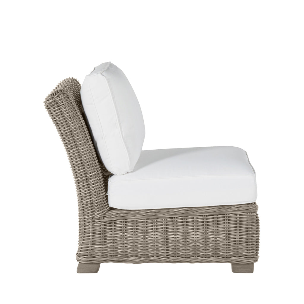 Rustic Woven Wicker Sectional Slipper Chair