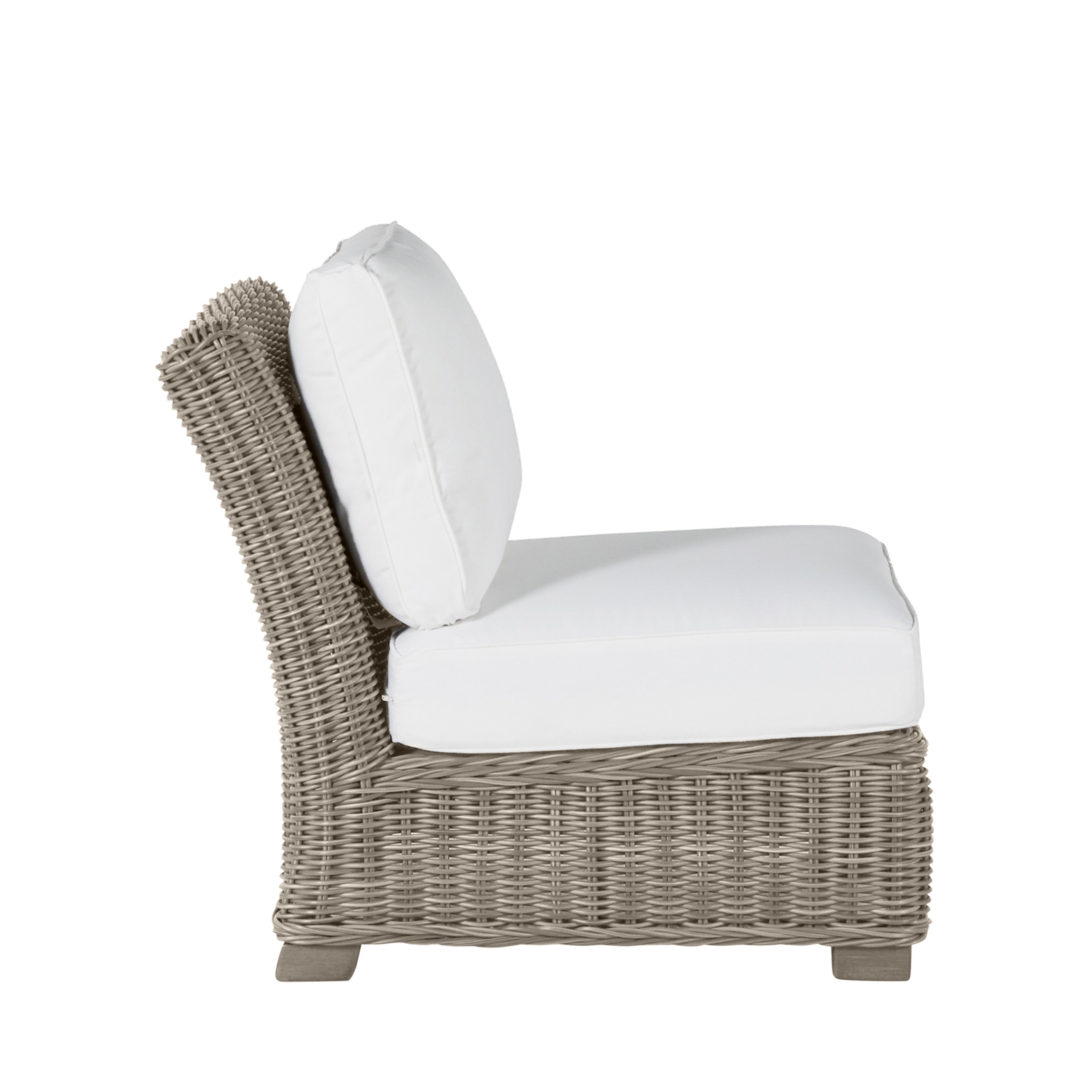 Rustic Woven Wicker Sectional Slipper Chair