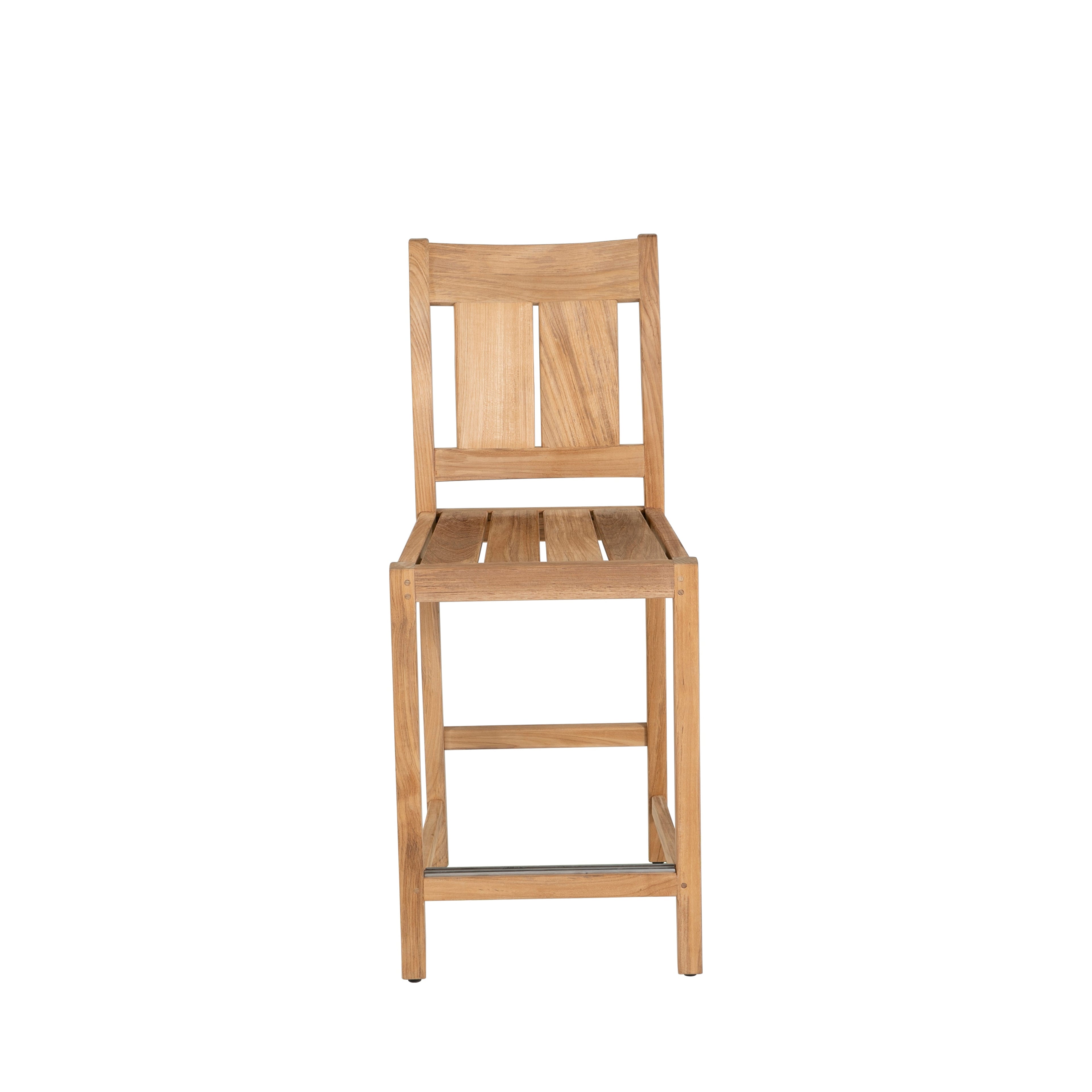 Croquet Teak Outdoor Transitional Counter Stool