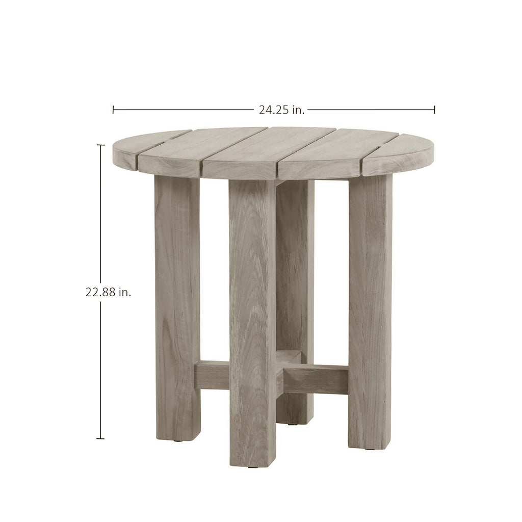Croquet Teak 24.25" Round Outdoor End Table
