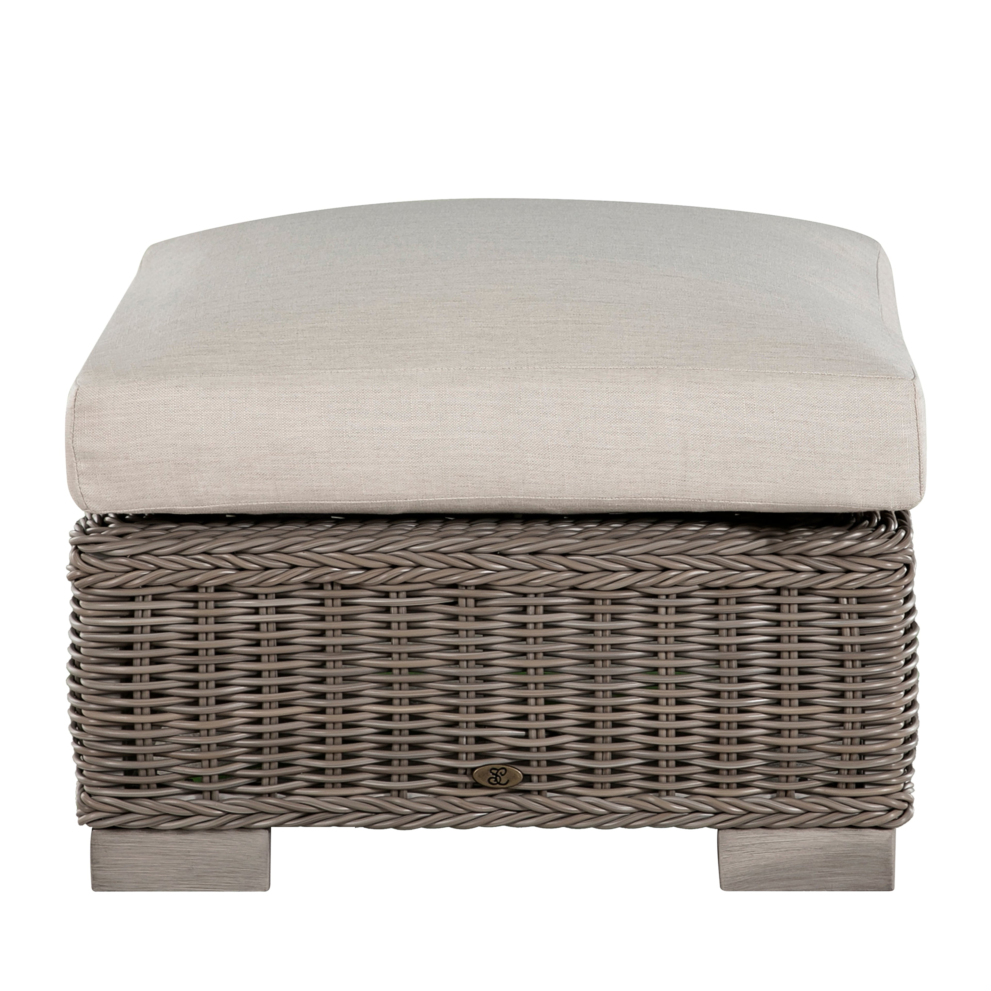Rustic N-Dura Resin Wicker Outdoor Woven Ottoman