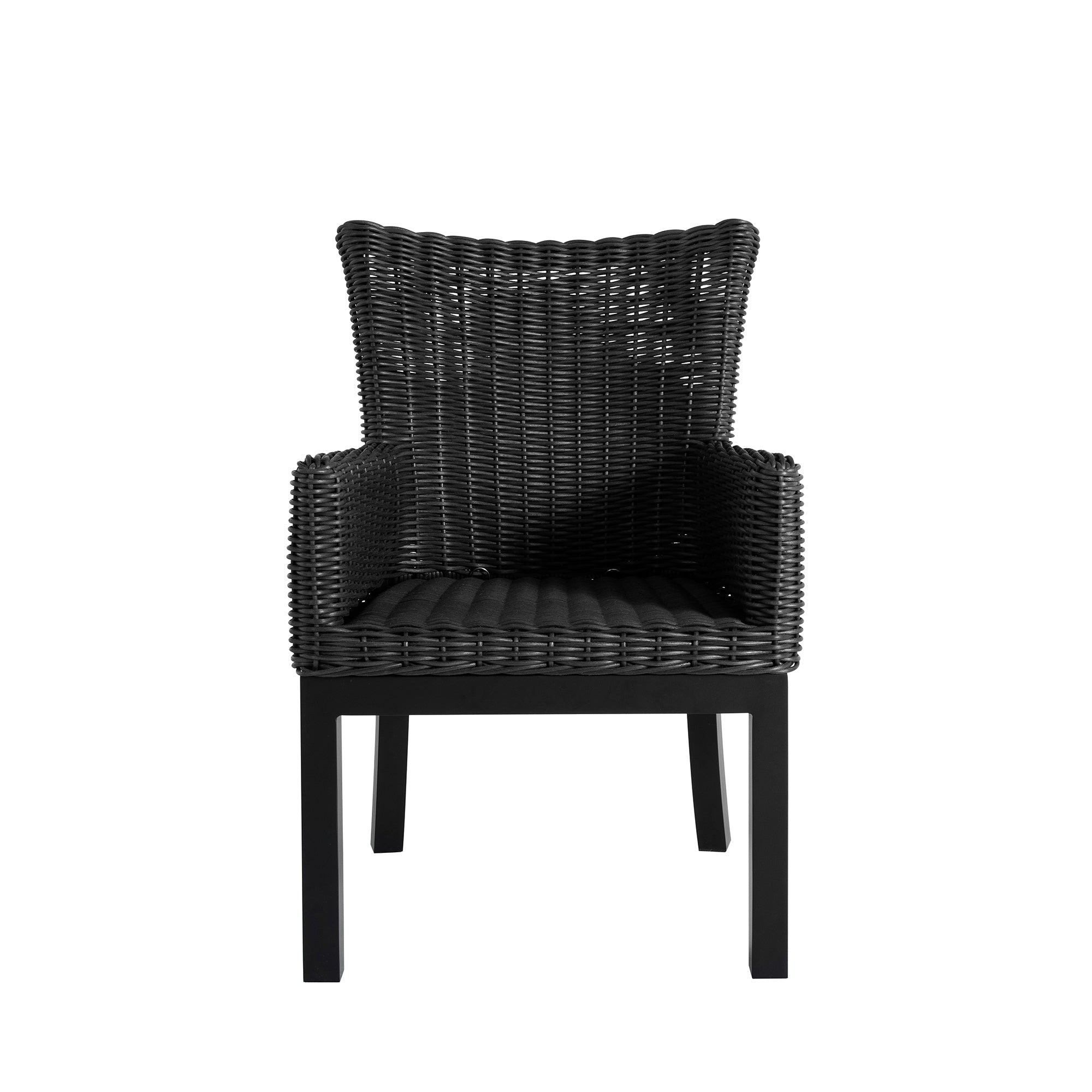 Montecito Woven Wicker Outdoor Dining Arm Chair