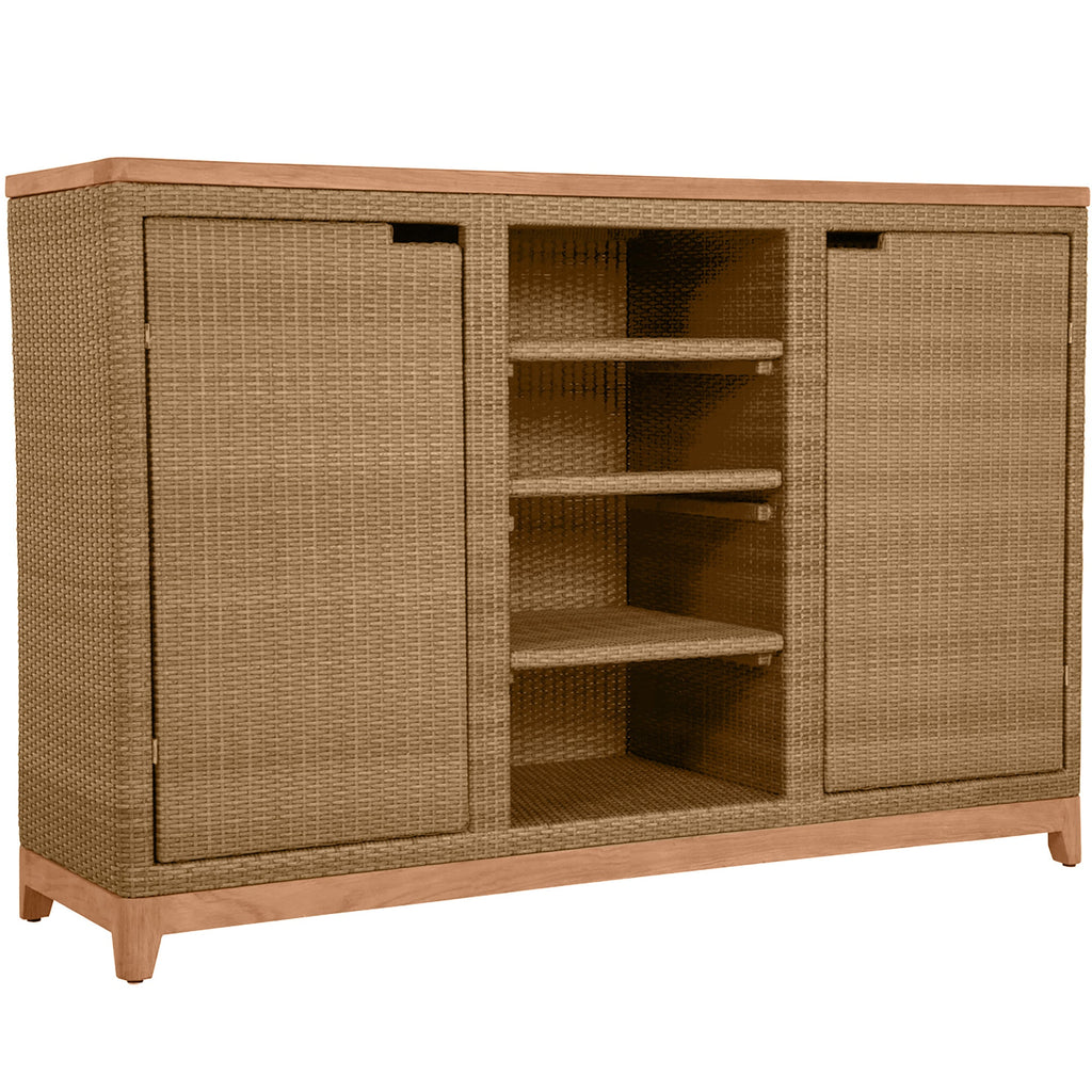 N-Dura Resin Wicker Outdoor Buffet Storage Table