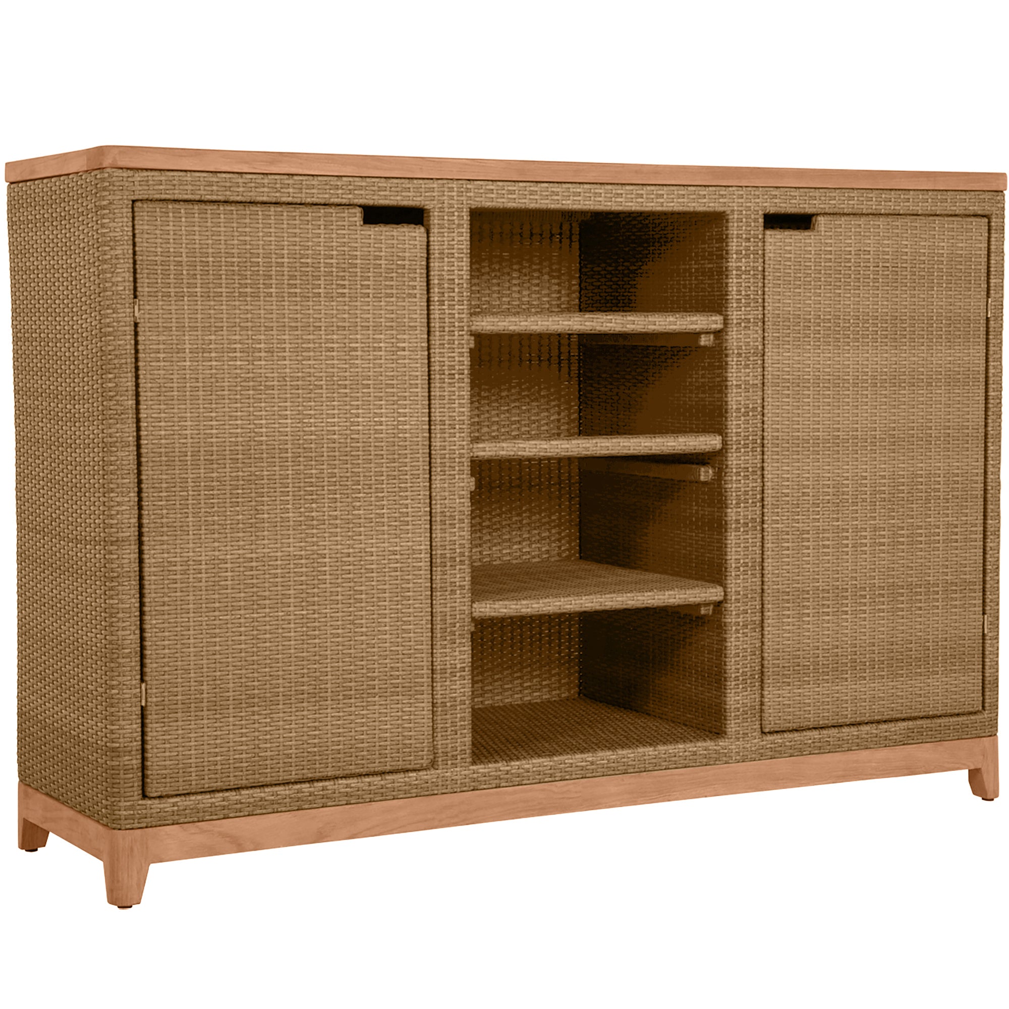 N-Dura Resin Wicker Outdoor Buffet Storage Table