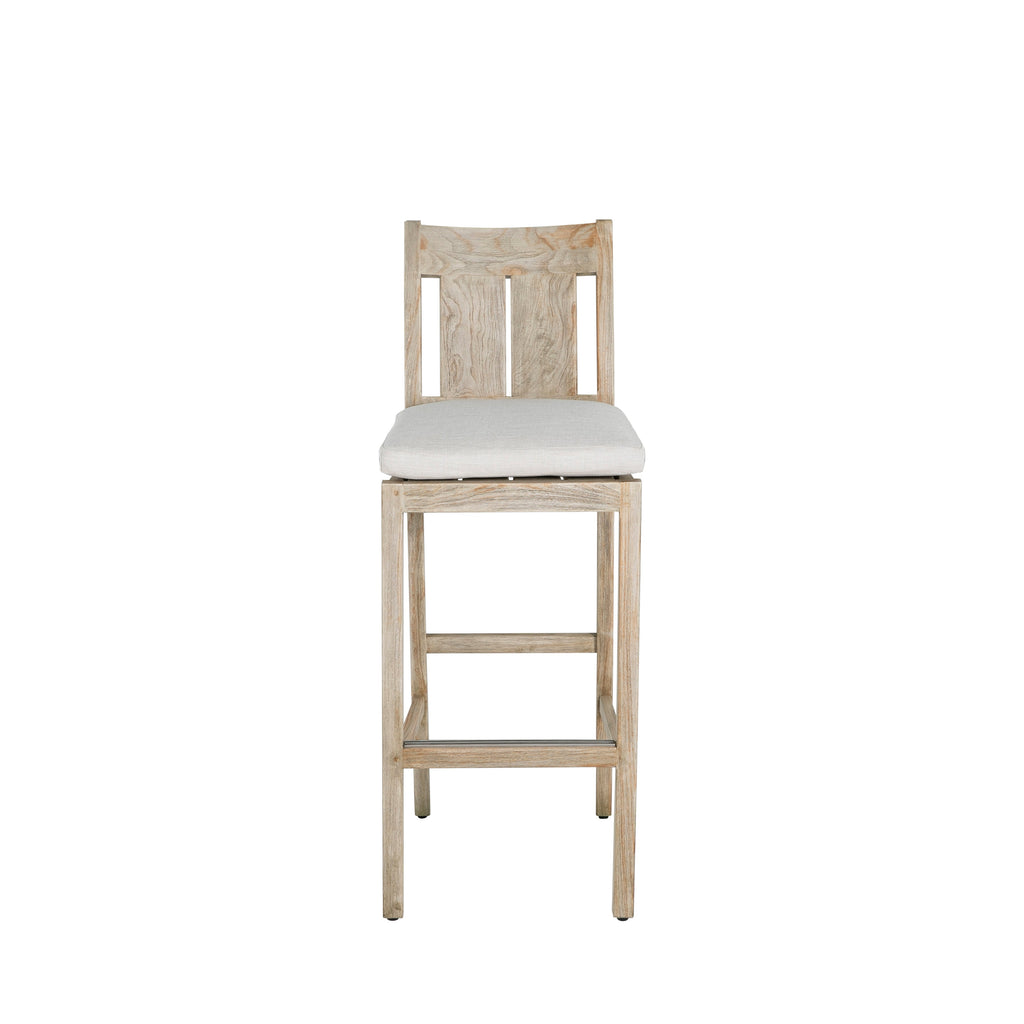 Croquet Teak Outdoor Bar Stool