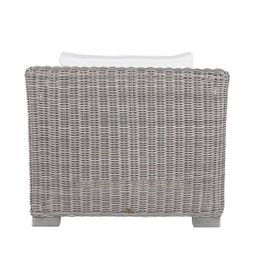 Rustic Woven Resin Wicker Outdoor Lounge Chair