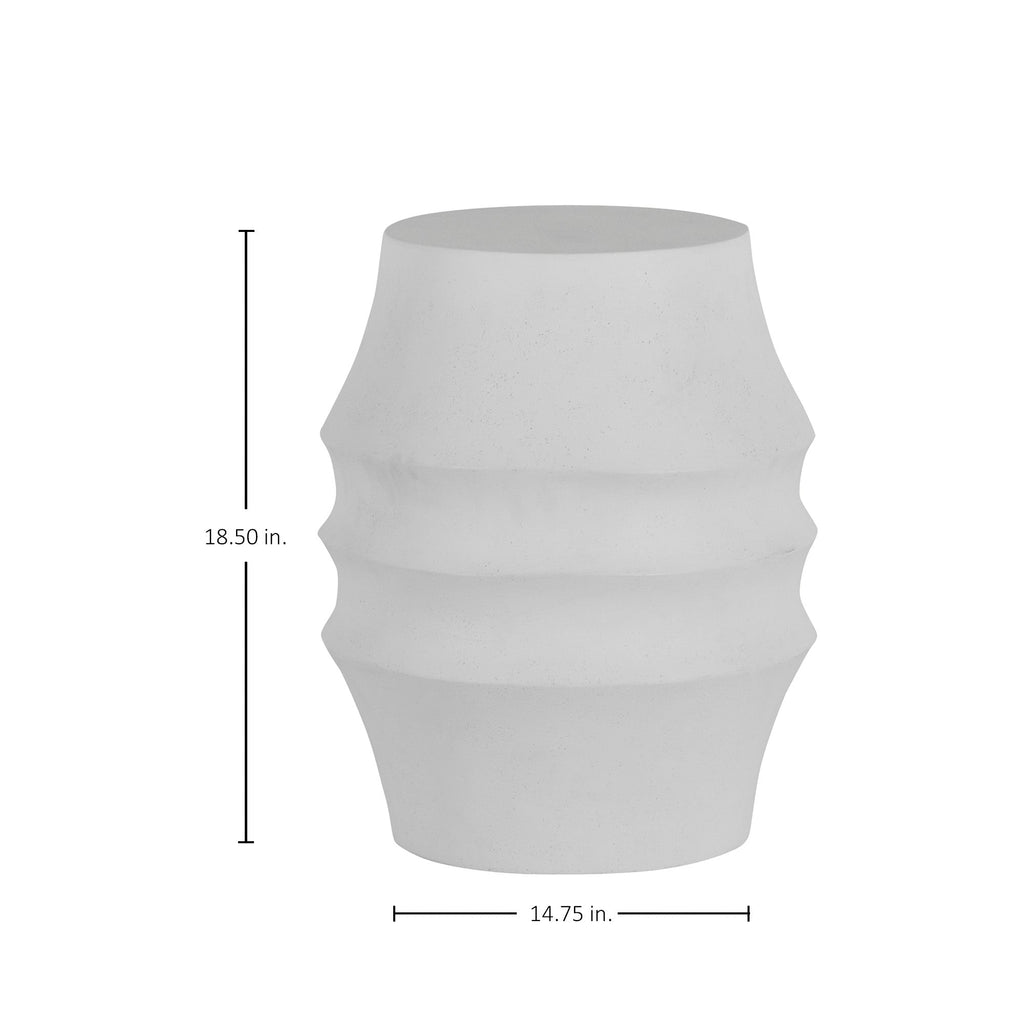 Egret Cast Stone 15" Round Outdoor Pedestal Stool