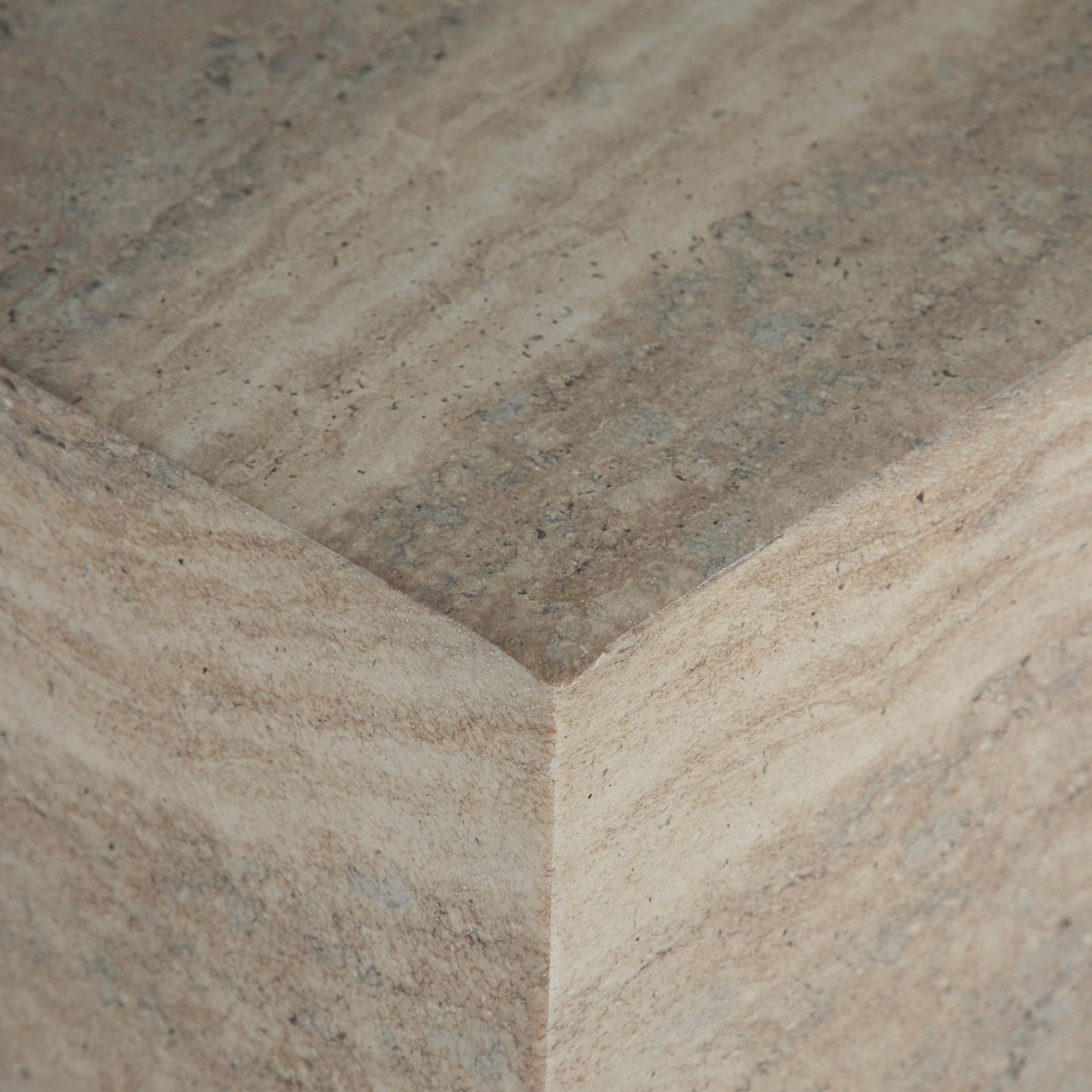 Ridge Cast Stone Side Table