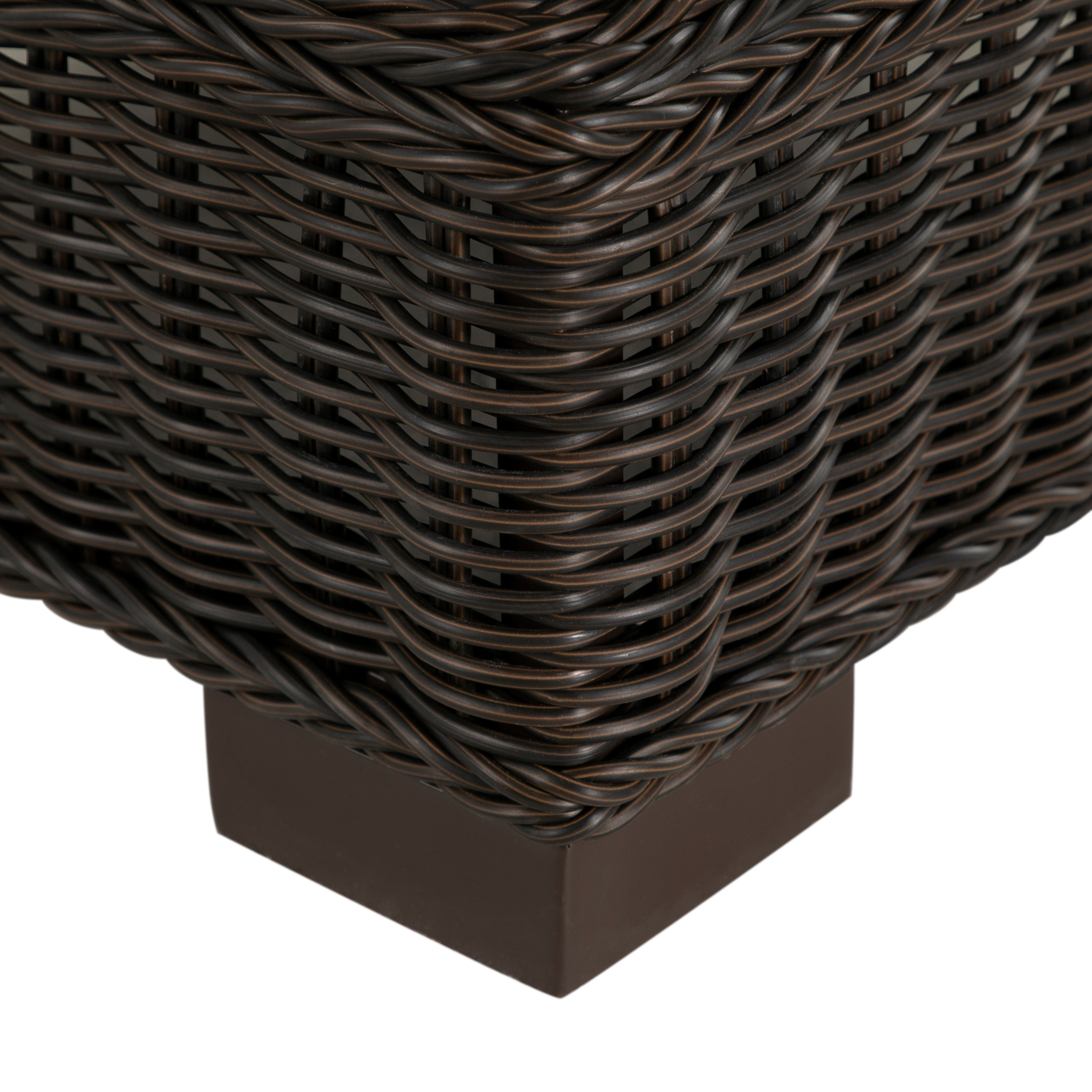 Rustic N-Dura Resin Wicker Outdoor Woven Ottoman