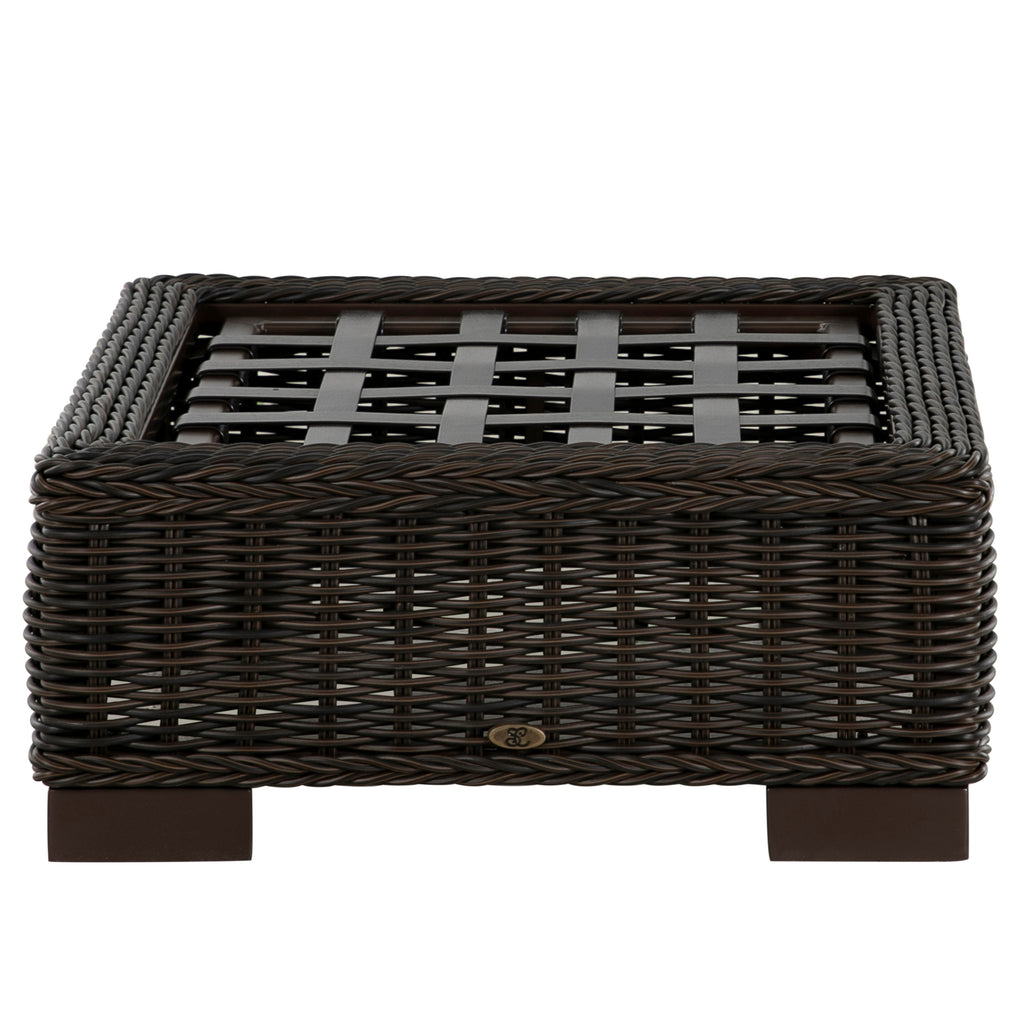 Rustic N-Dura Resin Wicker Outdoor Woven Ottoman
