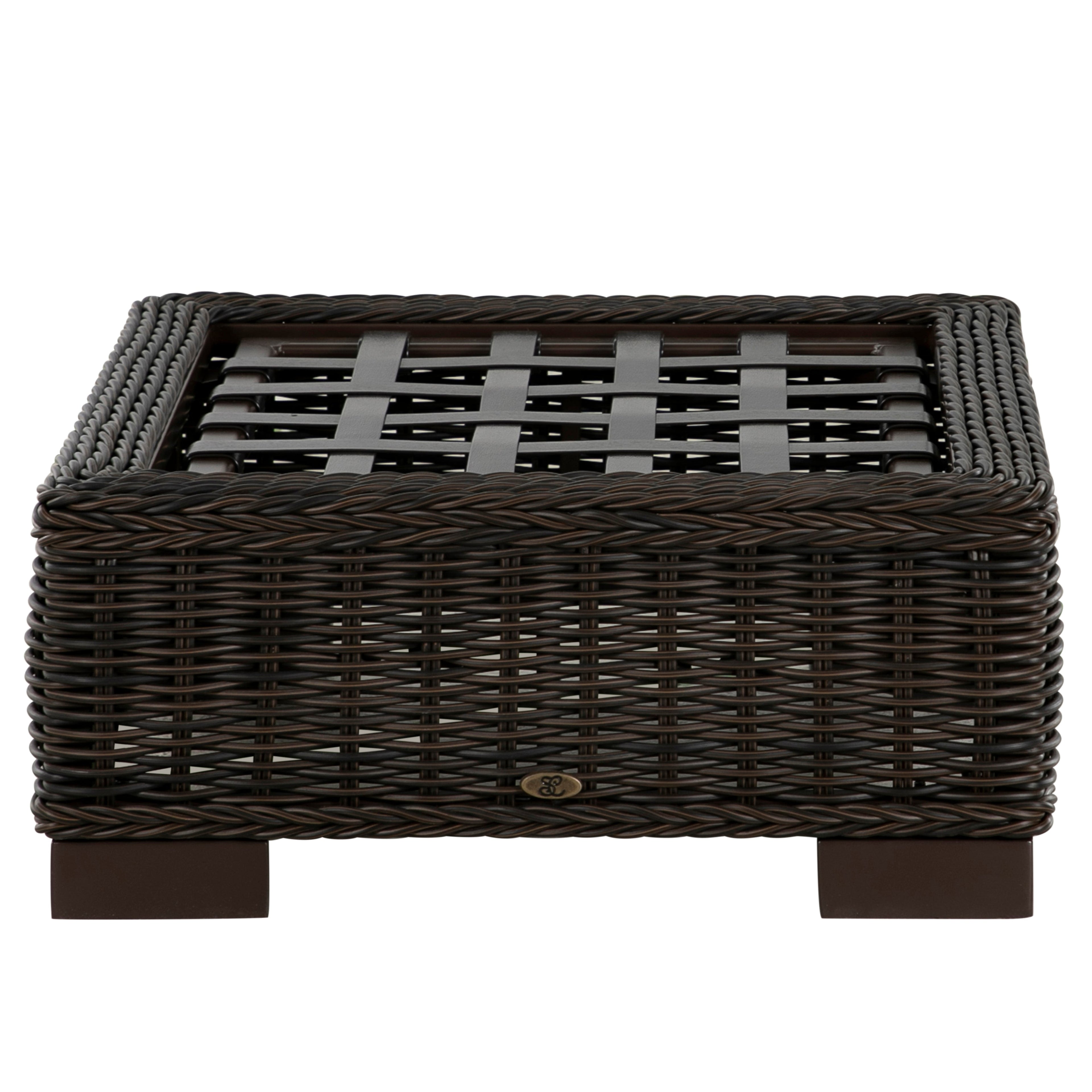 Rustic N-Dura Resin Wicker Outdoor Woven Ottoman