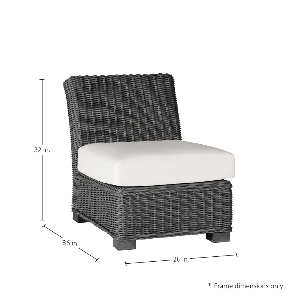 Rustic Woven Wicker Sectional Slipper Chair