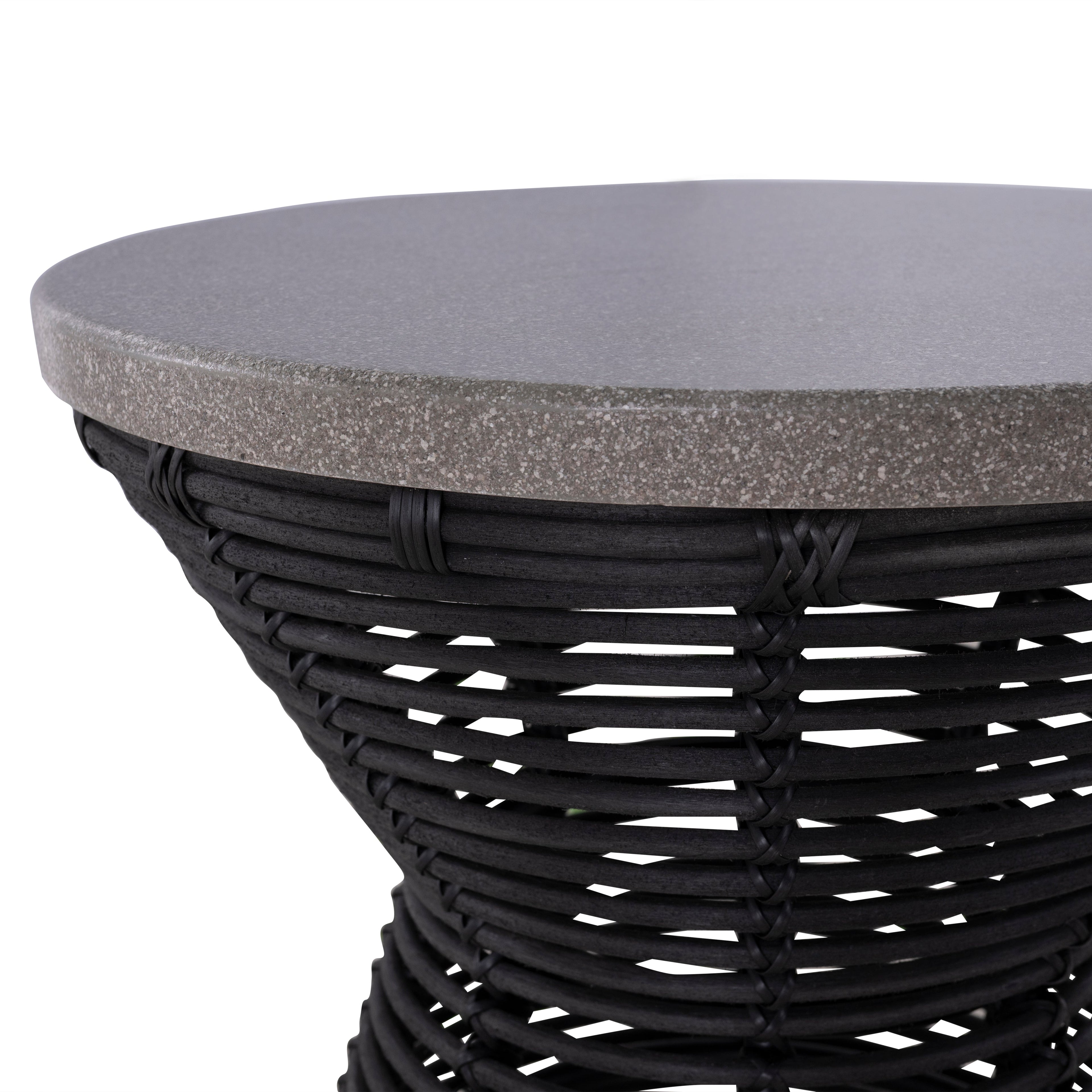 Harris Wicker 22" Round Outdoor Pedestal End Table