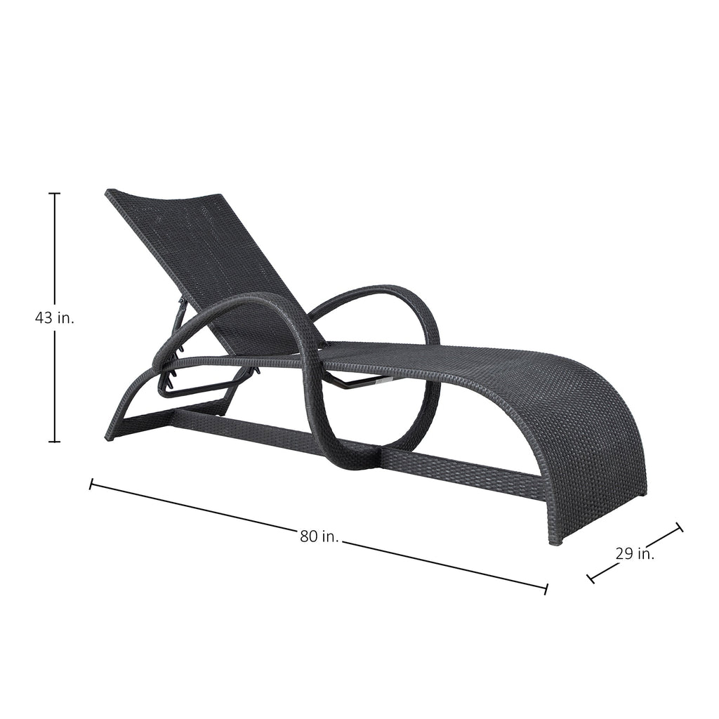 Halo Wicker Outdoor Armless Chaise Lounge