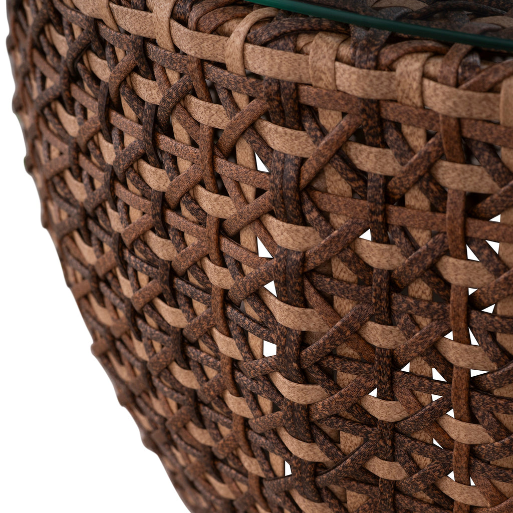 Largo Wicker Round Outdoor Pedestal Coffee Table
