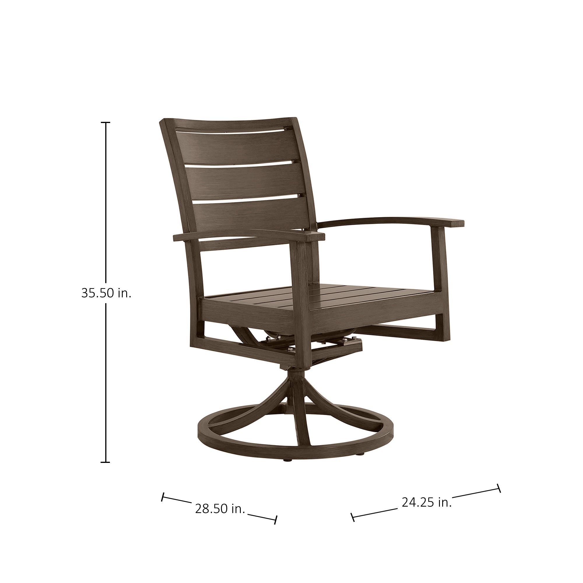 Charleston Aluminum Swivel Rocking Arm Chair
