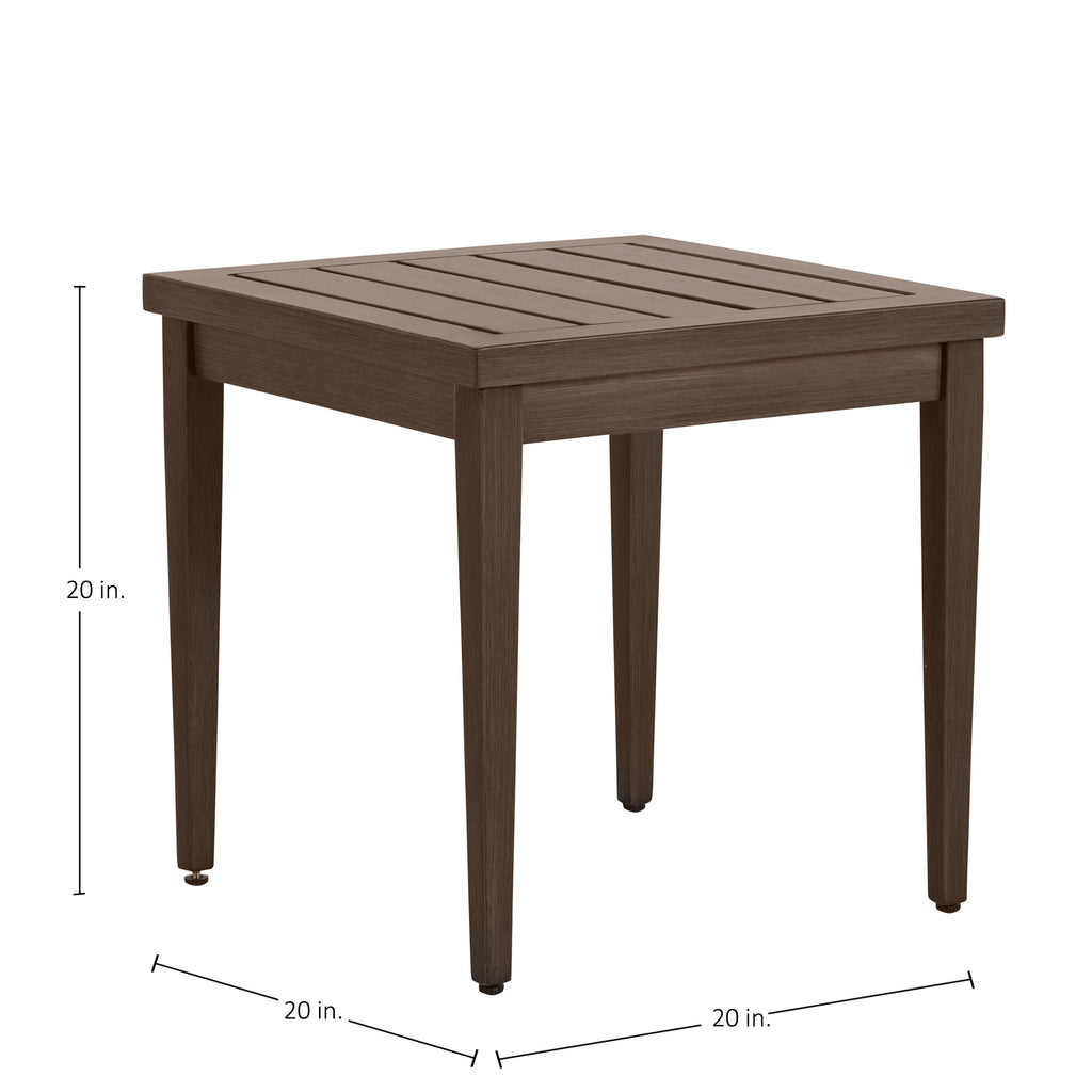 Brookings 20" Square Outdoor Slatted End Table