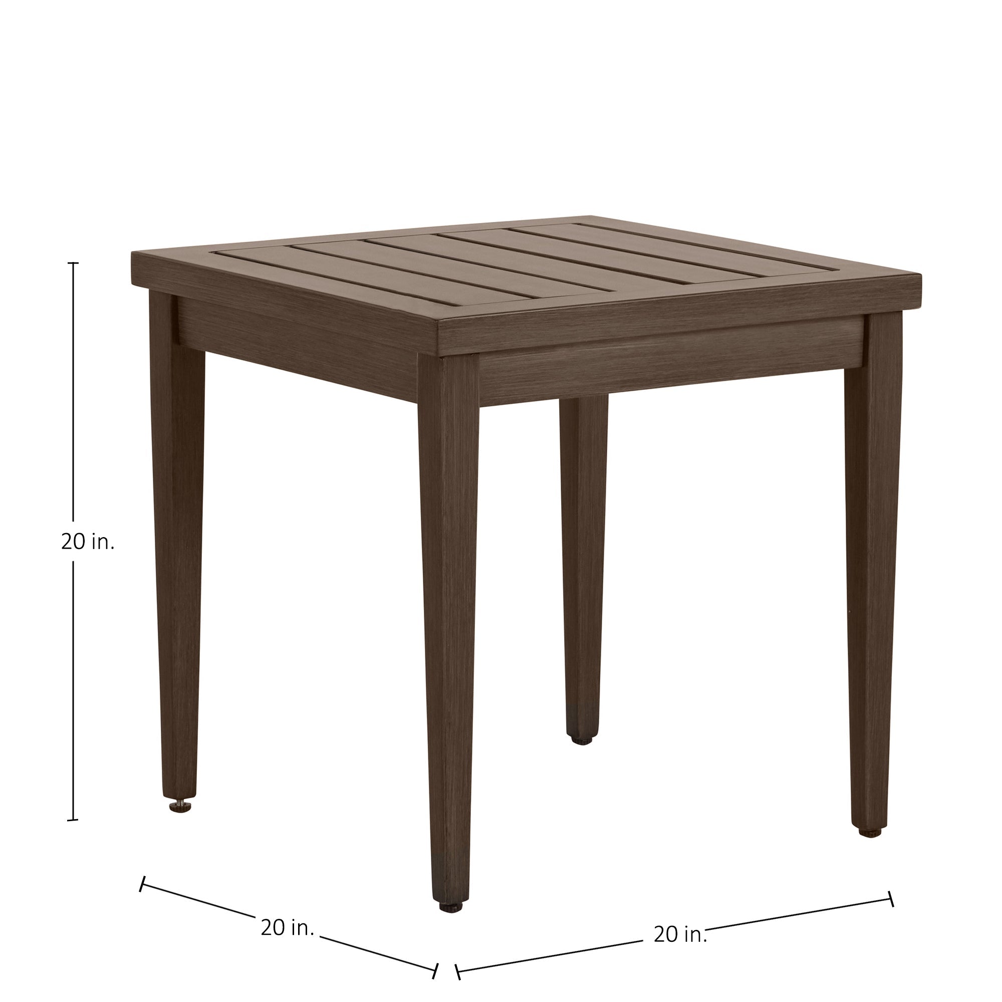 Brookings 20" Square Outdoor Slatted End Table