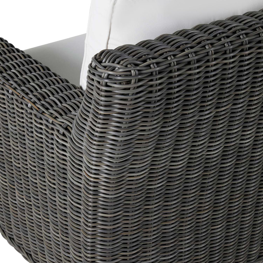 Rustic Resin Wicker Outdoor LAF Sectional Sofa