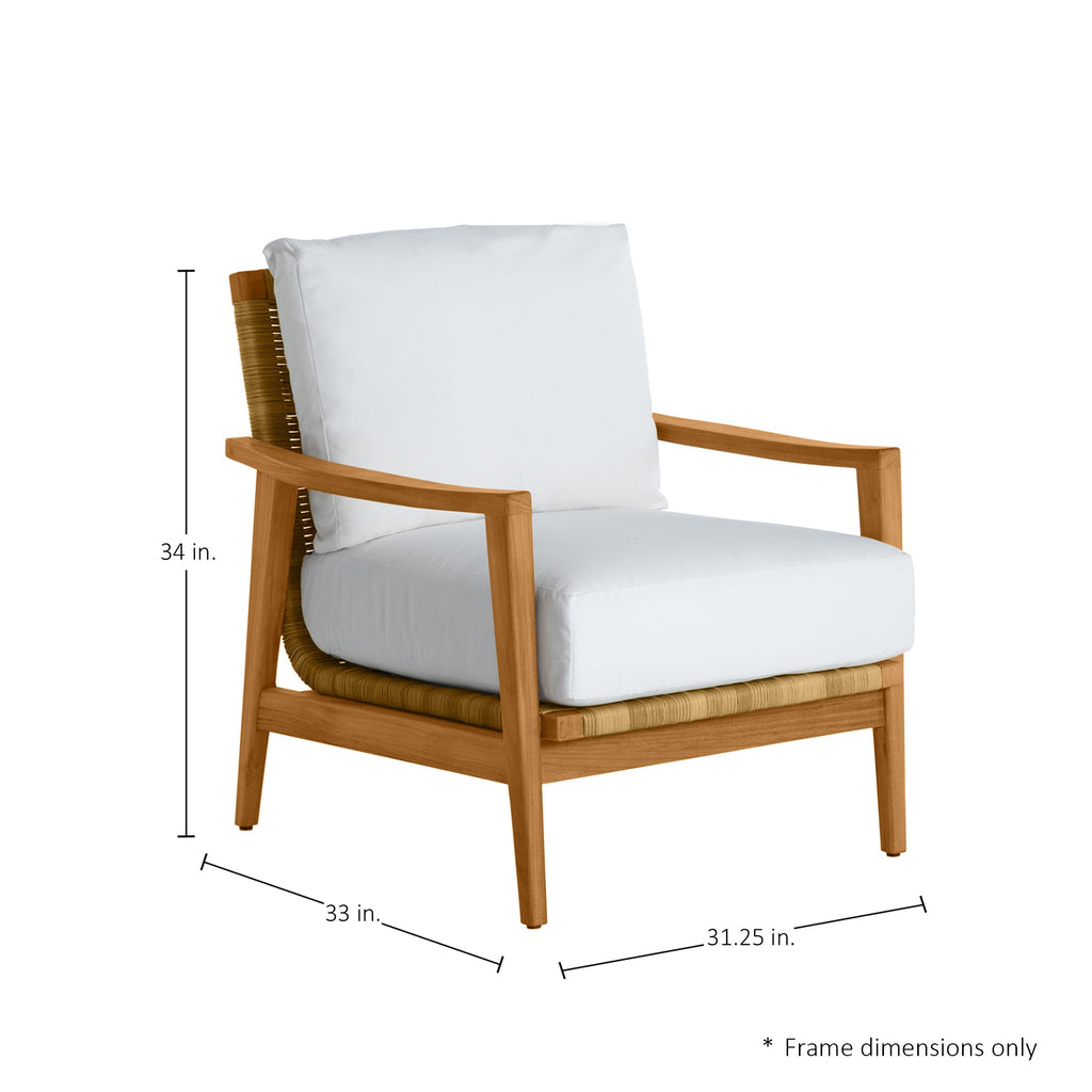 Pointe Resin Wicker Teak Outdoor Lounge Chair