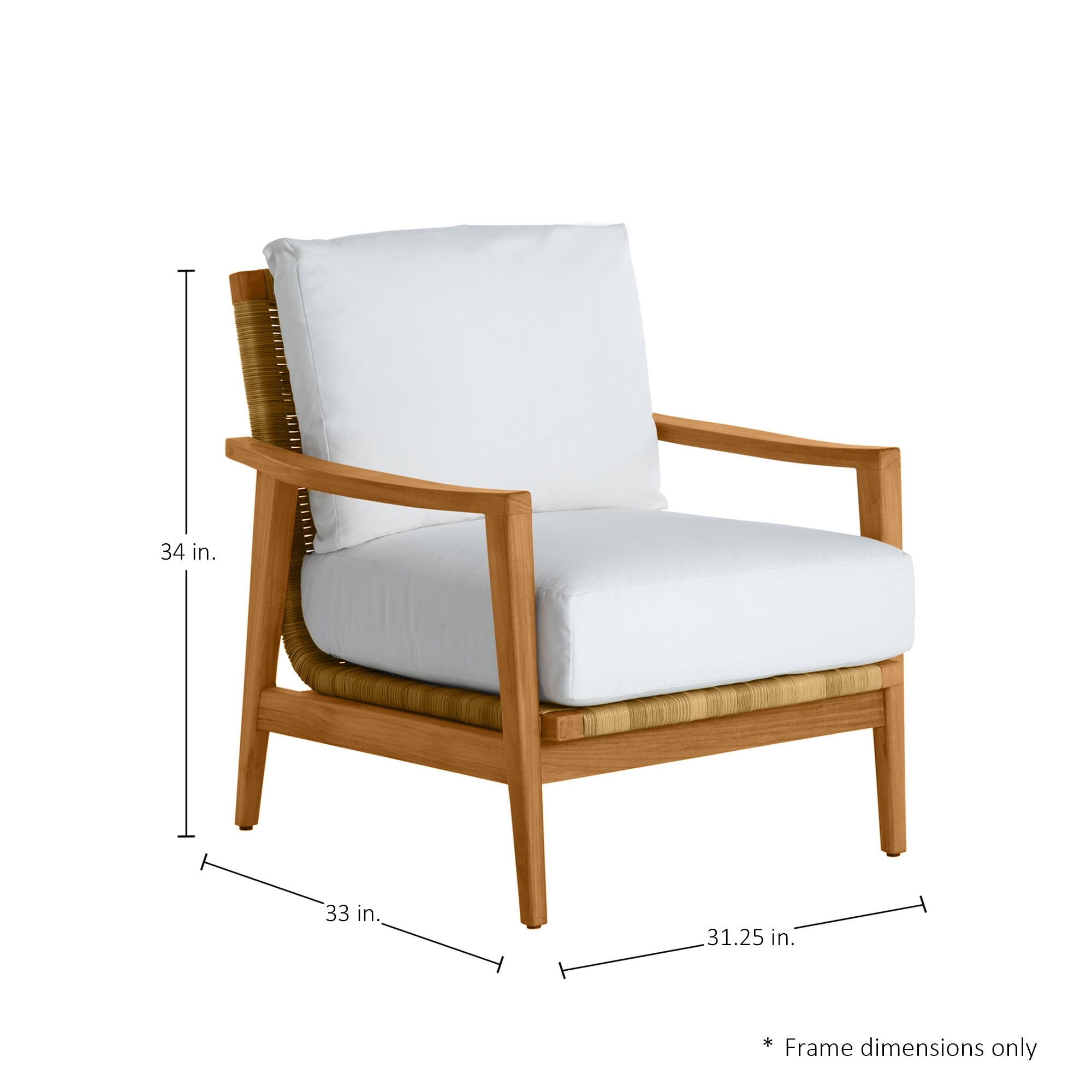 Pointe Resin Wicker Teak Outdoor Lounge Chair