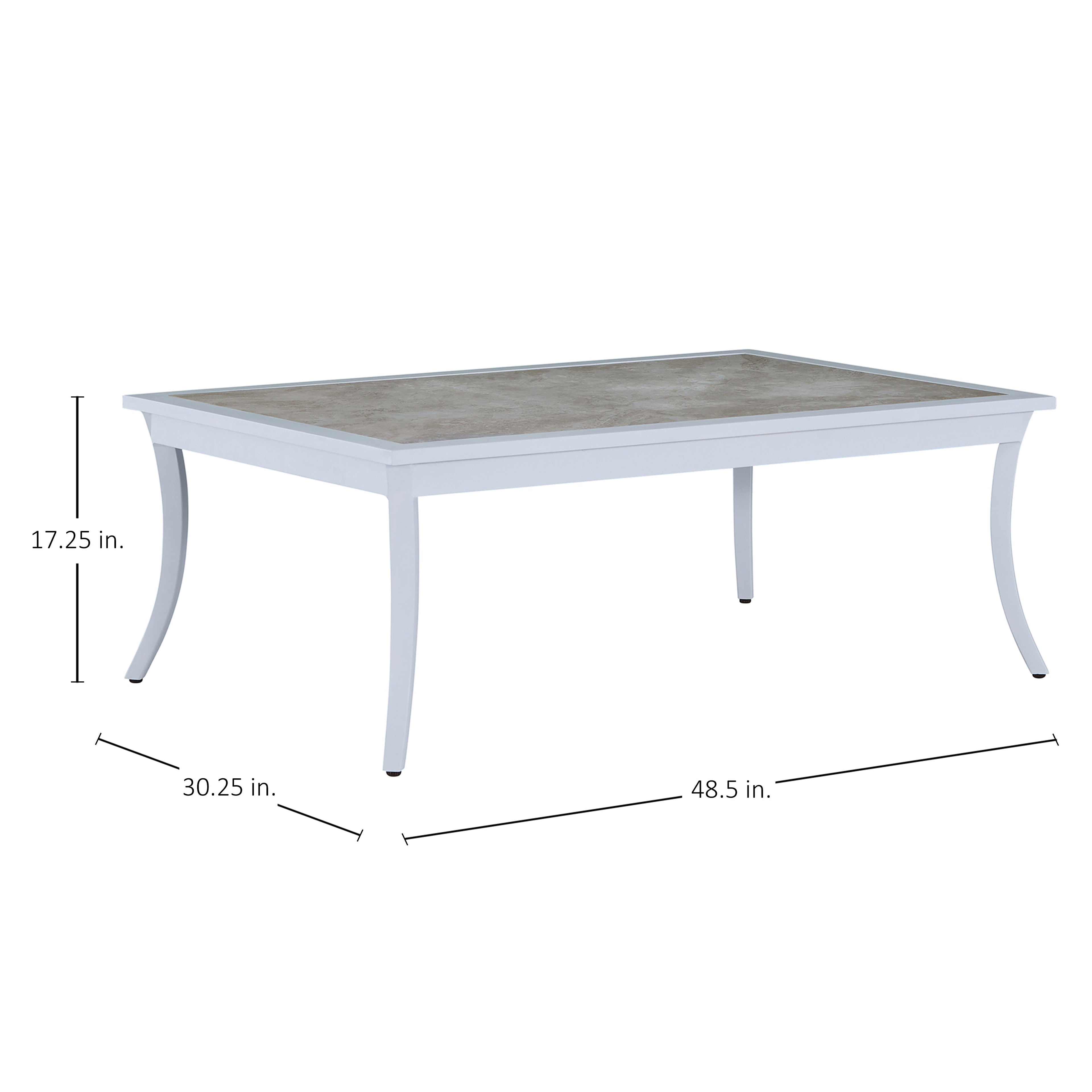 Bermuda Aluminum with Porcelain Top Coffee Table