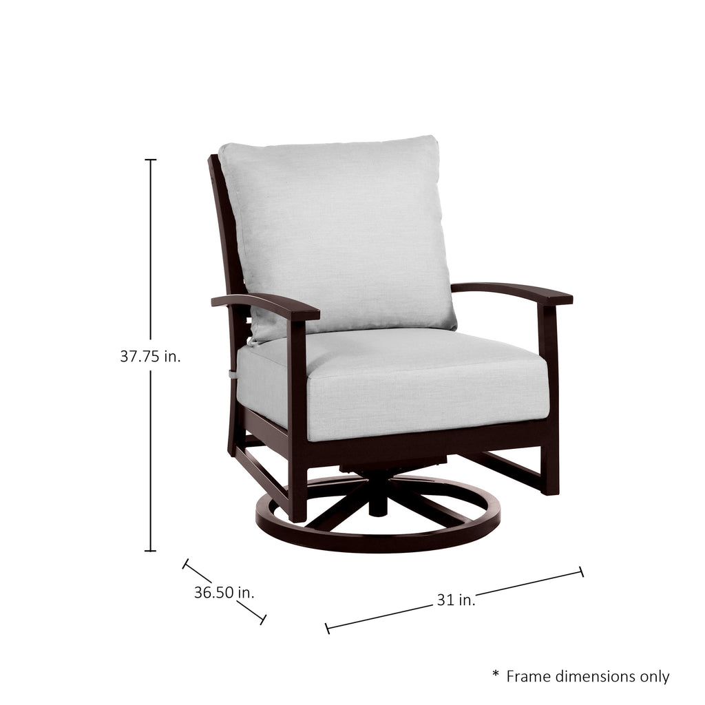 Charleston Aluminum Swivel Rocker Lounge Chair