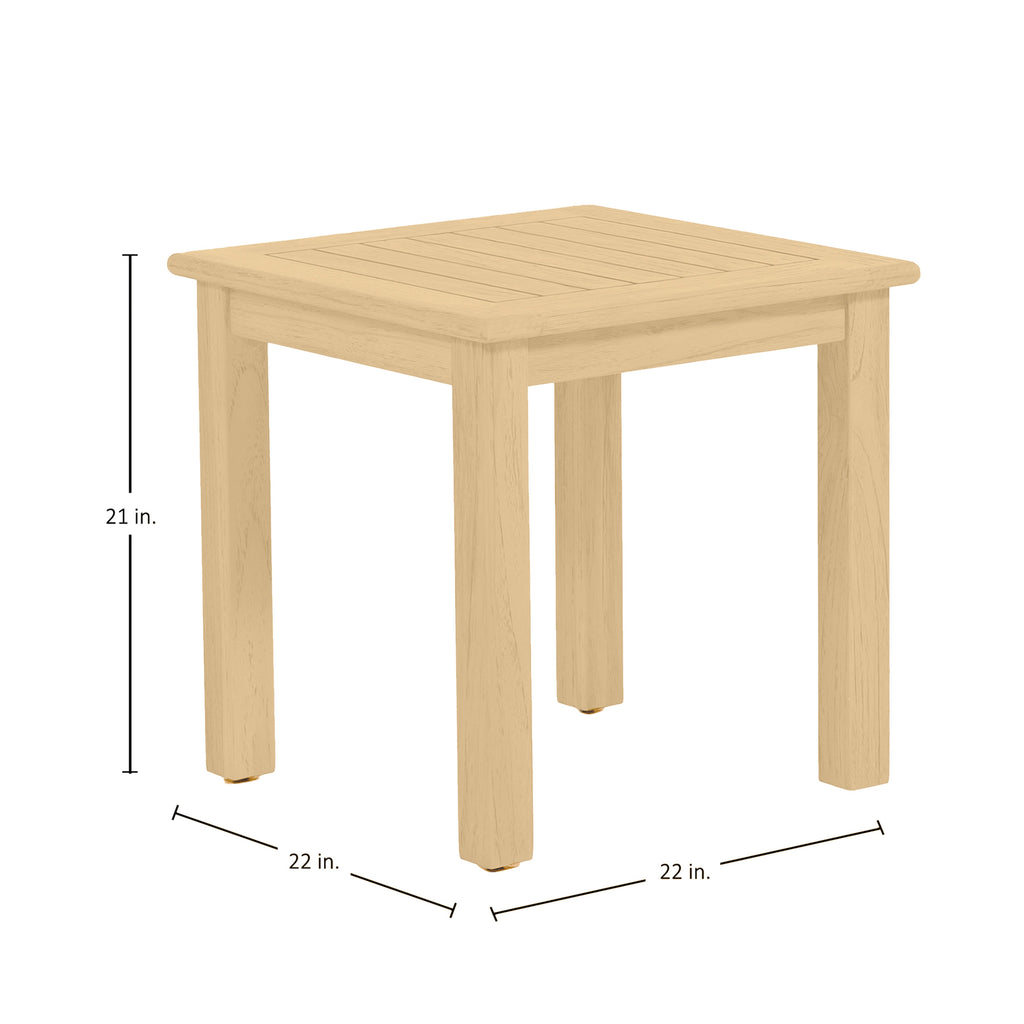 Portside Resin Square Outdoor Four Leg Side Table