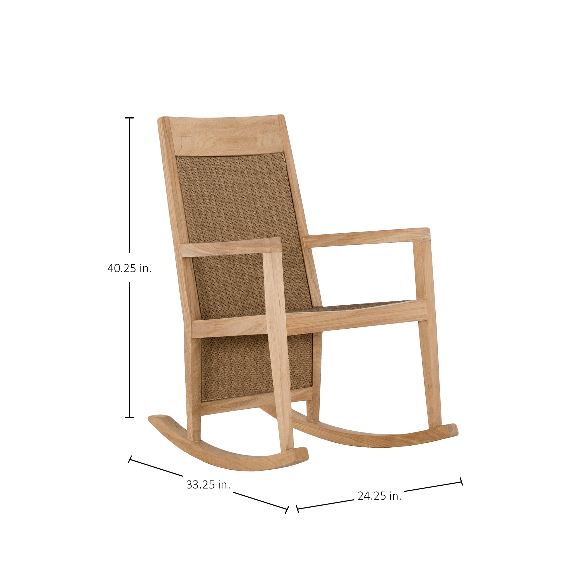 Savannah Wicker Outdoor Teak Rocker Lounge Chair