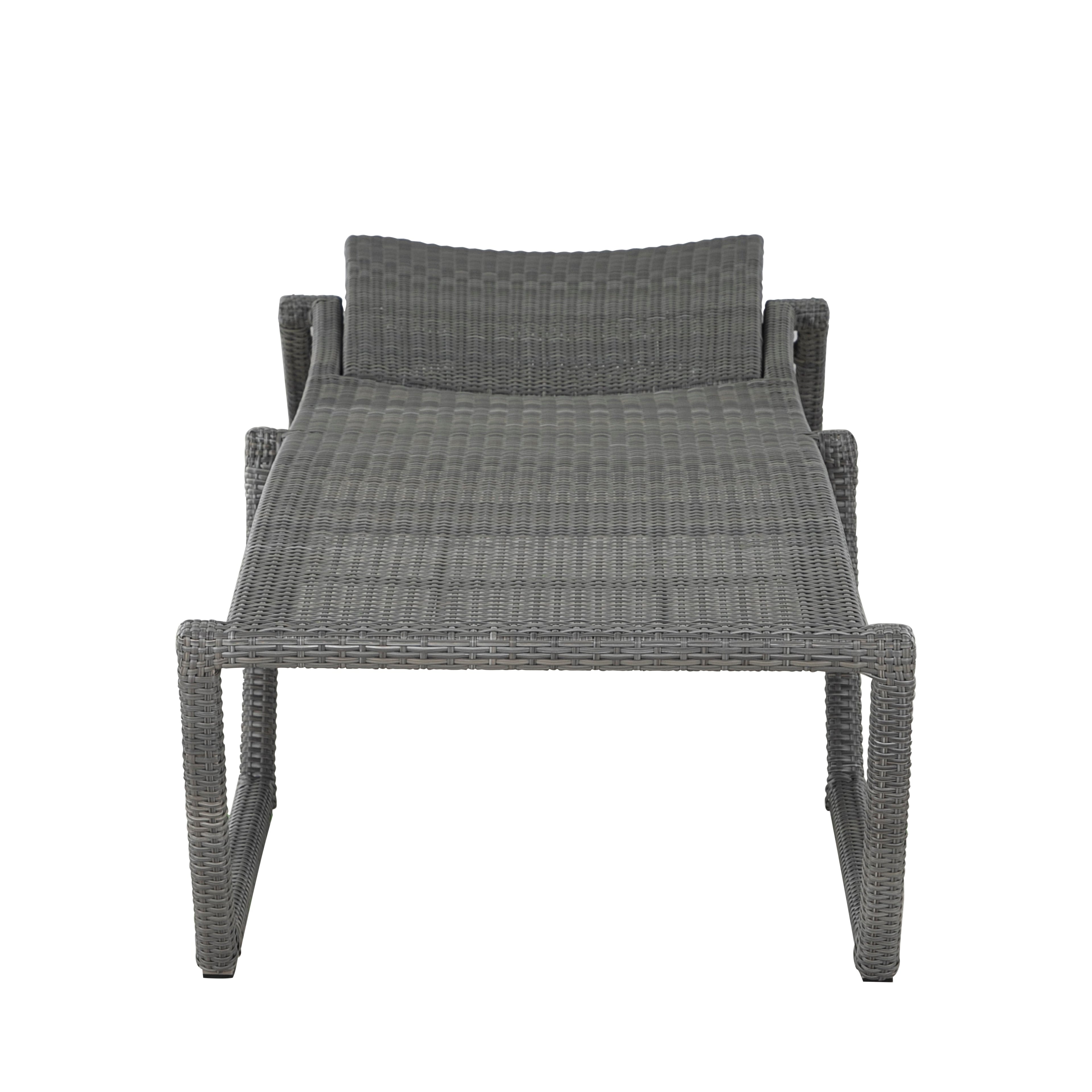 Skye Wicker Outdoor Armless Chaise Lounge
