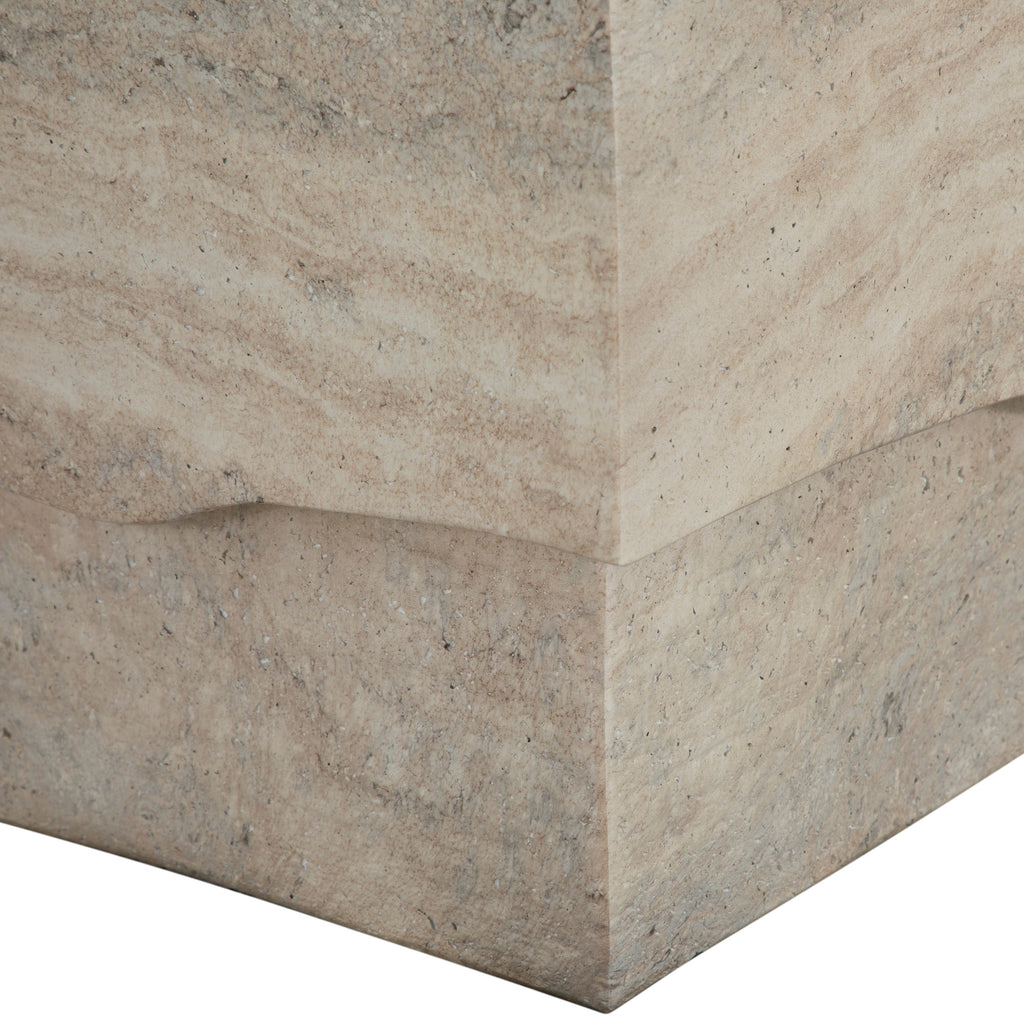 Ridge Cast Stone Side Table