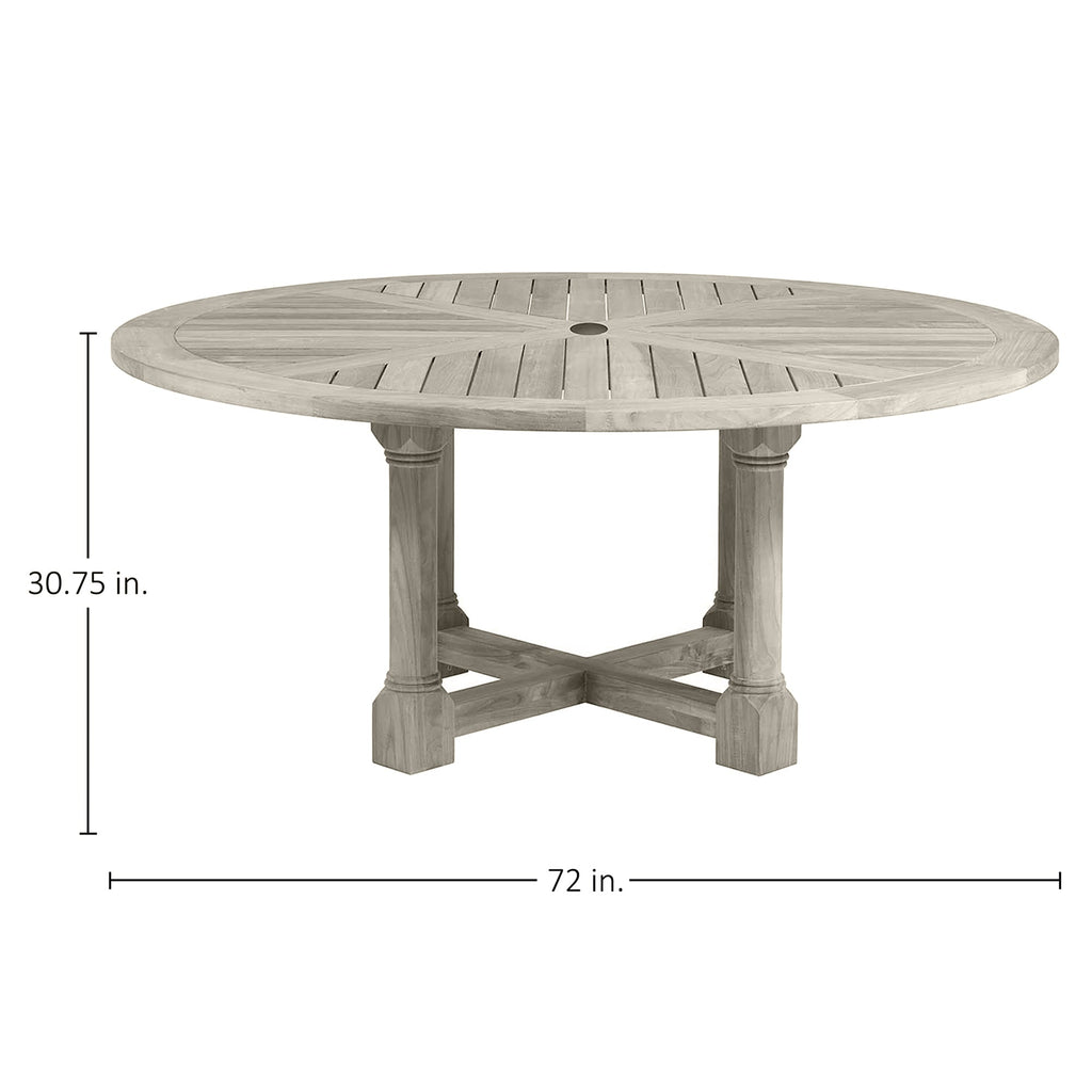 Lakeshore Teak Round Outdoor Pedestal Dining Table