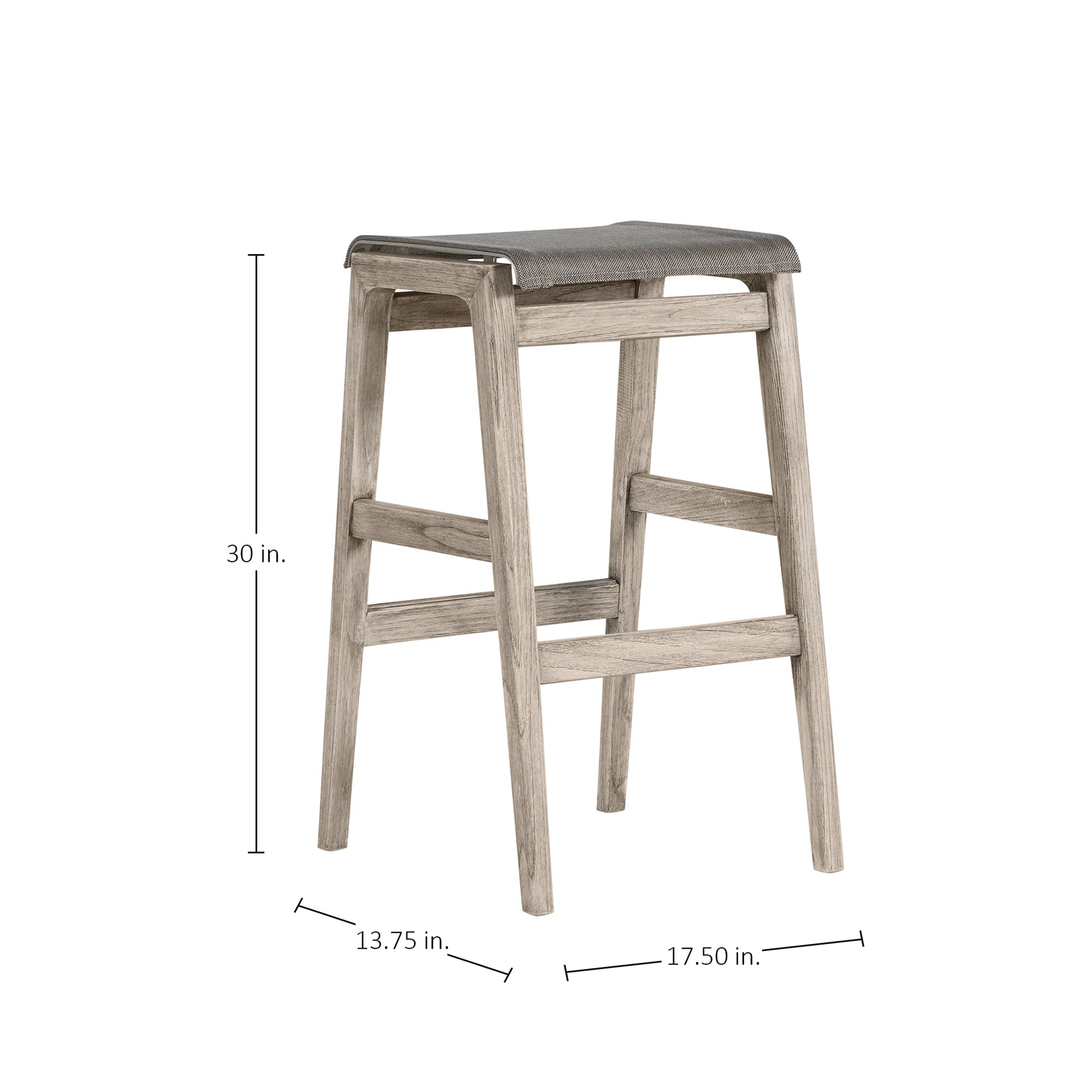 Coast Teak Sling Outdoor Backless Bar Stool