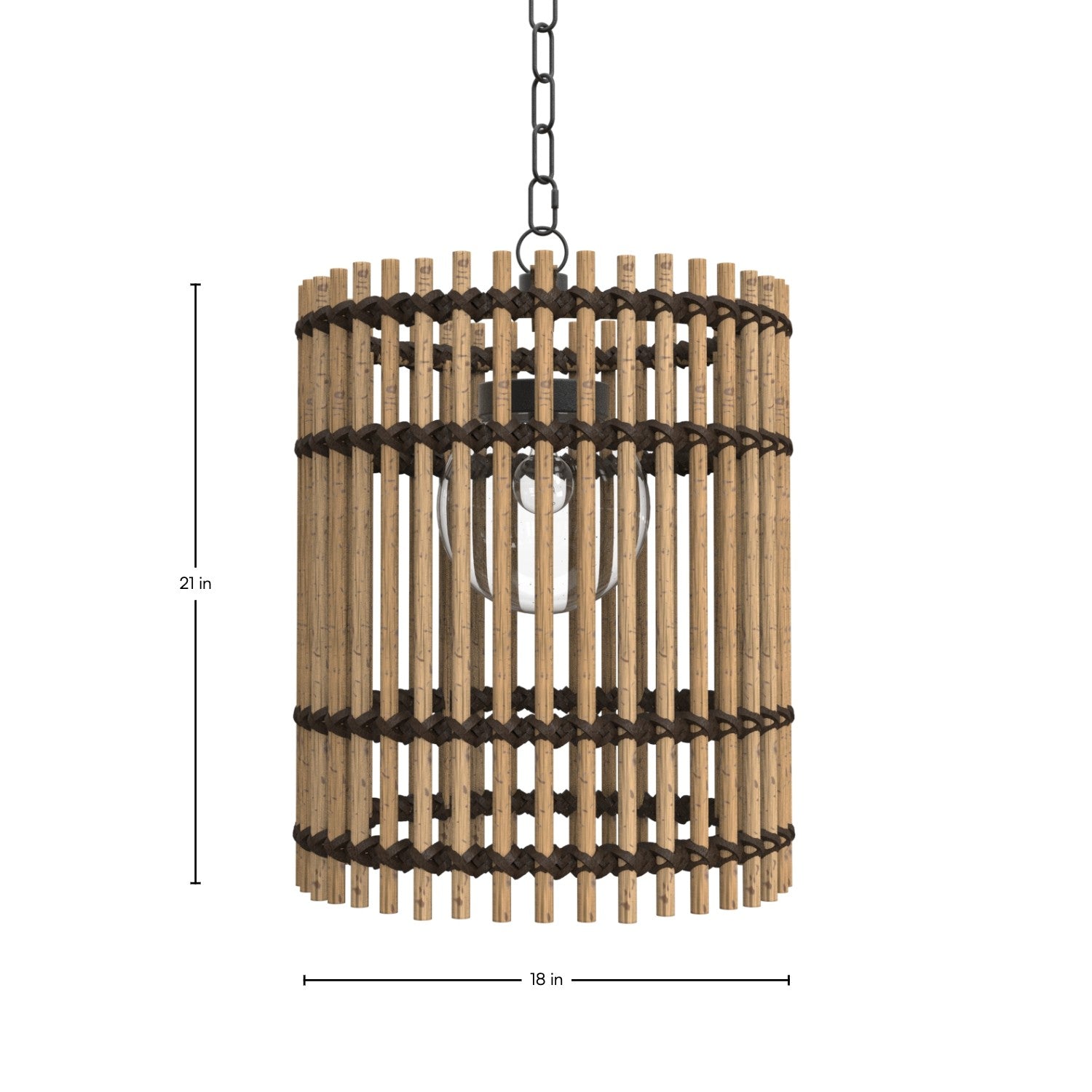 Sherman N-Dura Resin Rattan 18" Drum Pendant Light